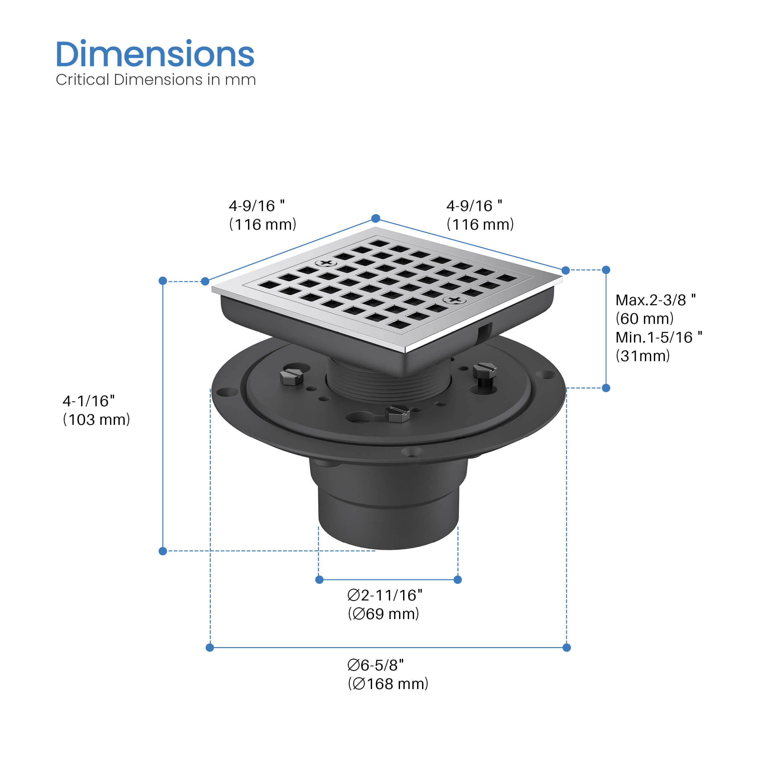 4″ Tile-In Shower Drain – KFD0401