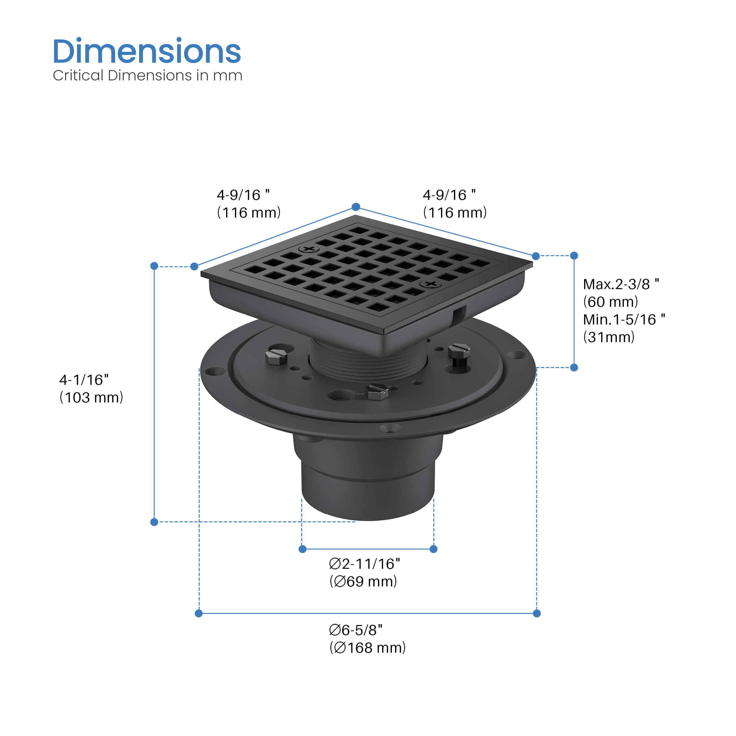 4″ Tile-In Shower Drain – KFD0401