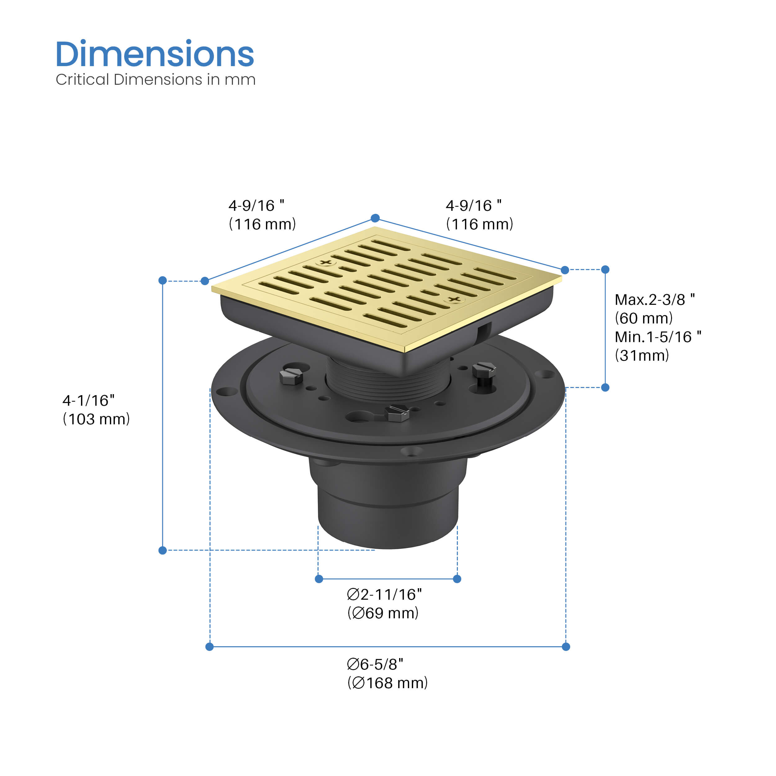 4″ Tile-In Shower Drain – KFD0402