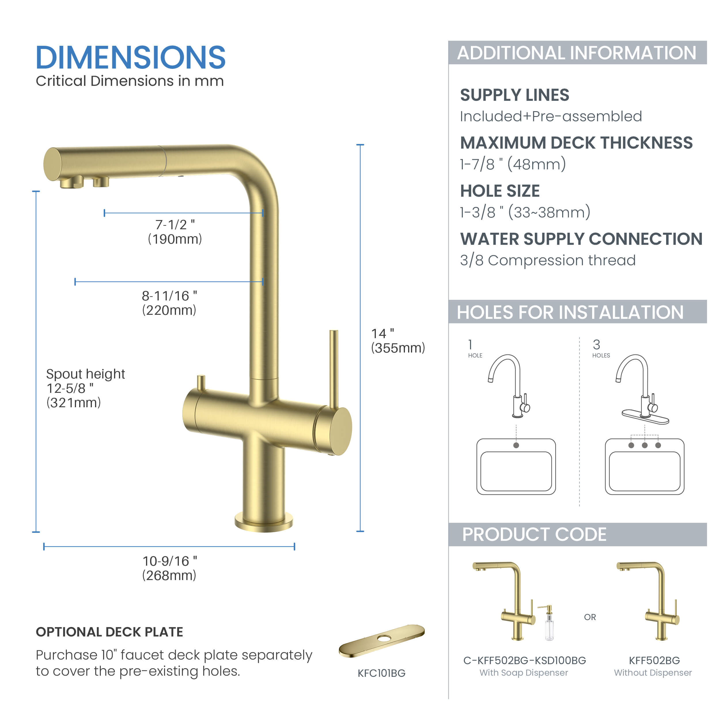 Circular 2-in-1 Water Filtration Pull Out Kitchen Faucet - KFF502