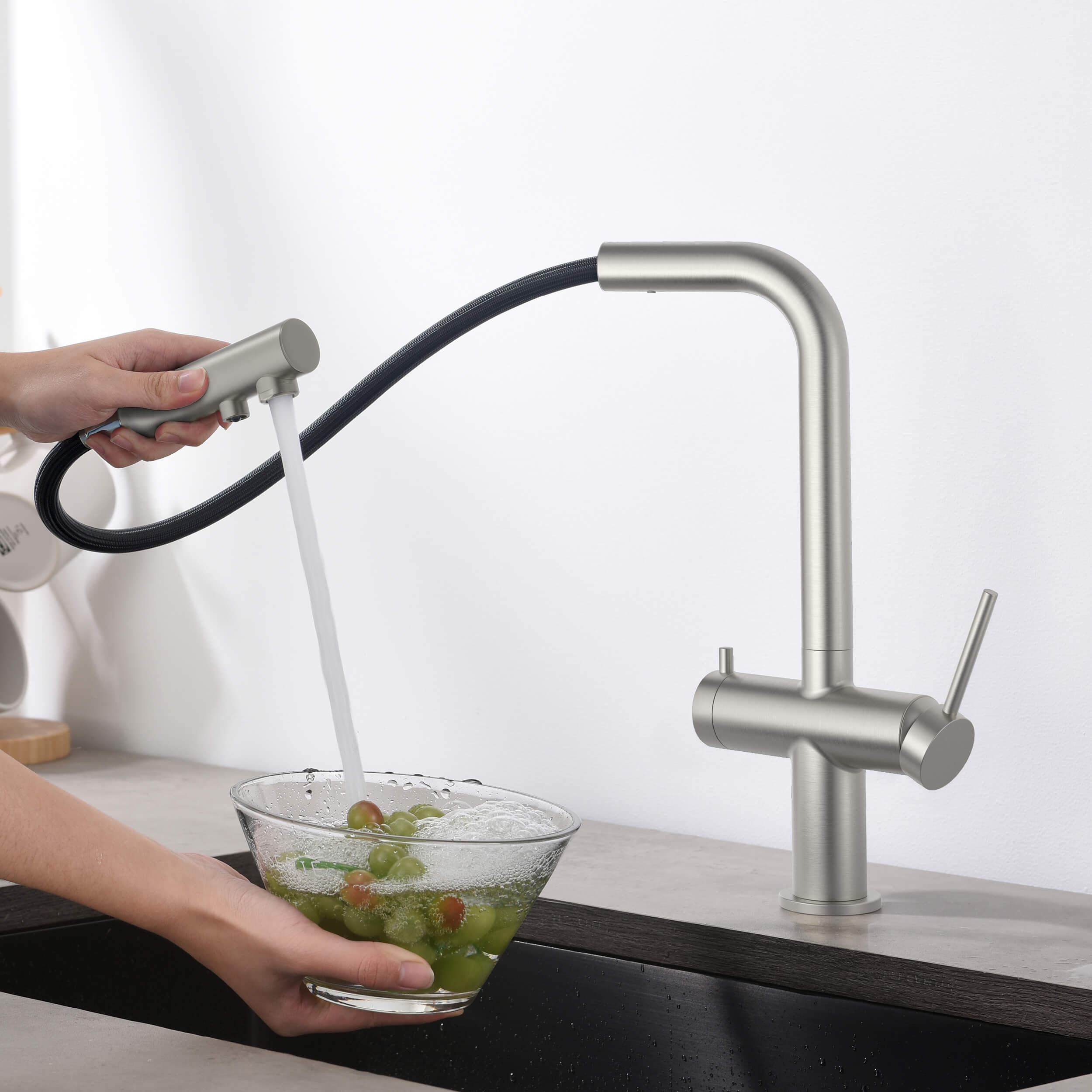 Circular 2-in-1 Water Filtration Pull Out Kitchen Faucet - KFF502