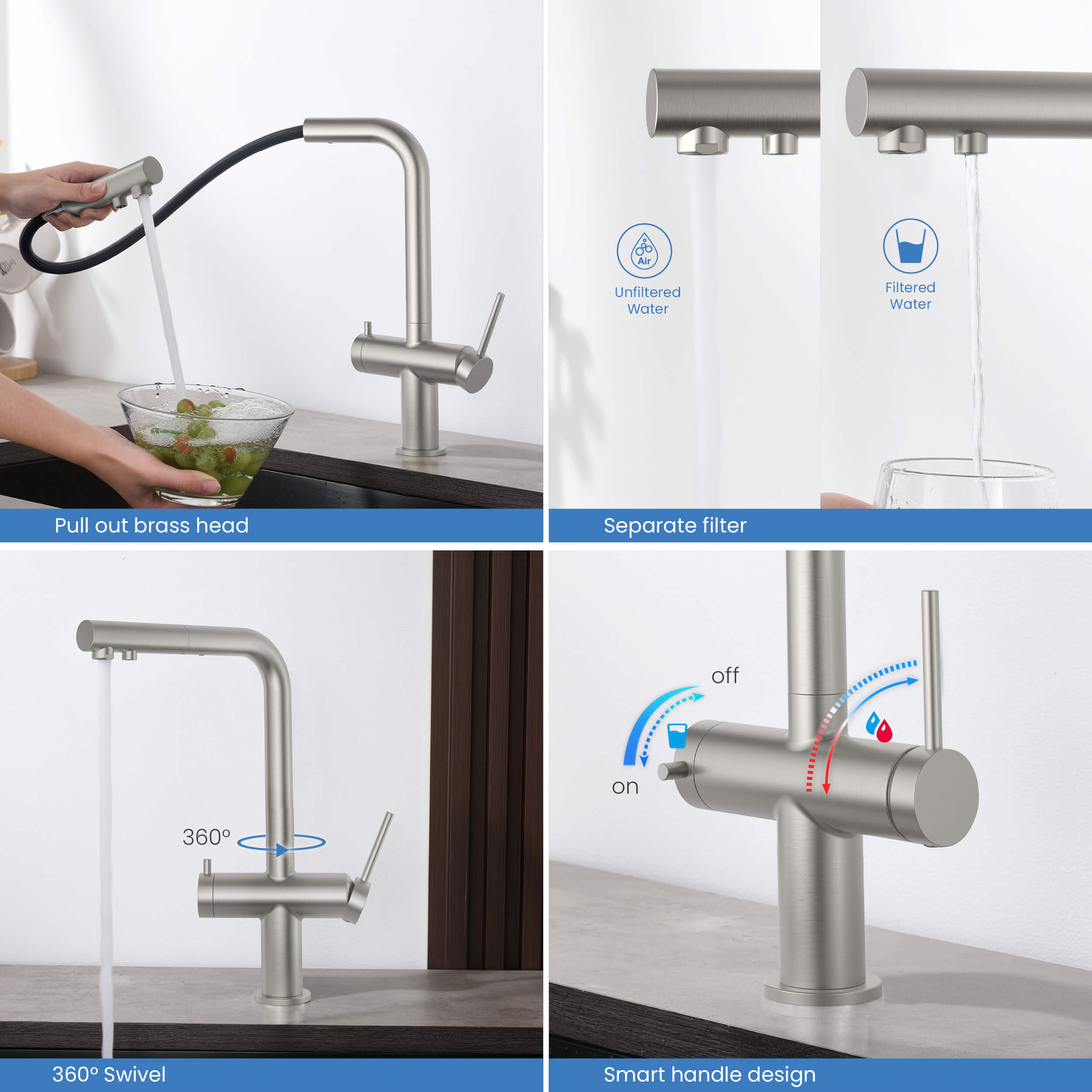 Circular 2-in-1 Water Filtration Pull Out Kitchen Faucet - KFF502