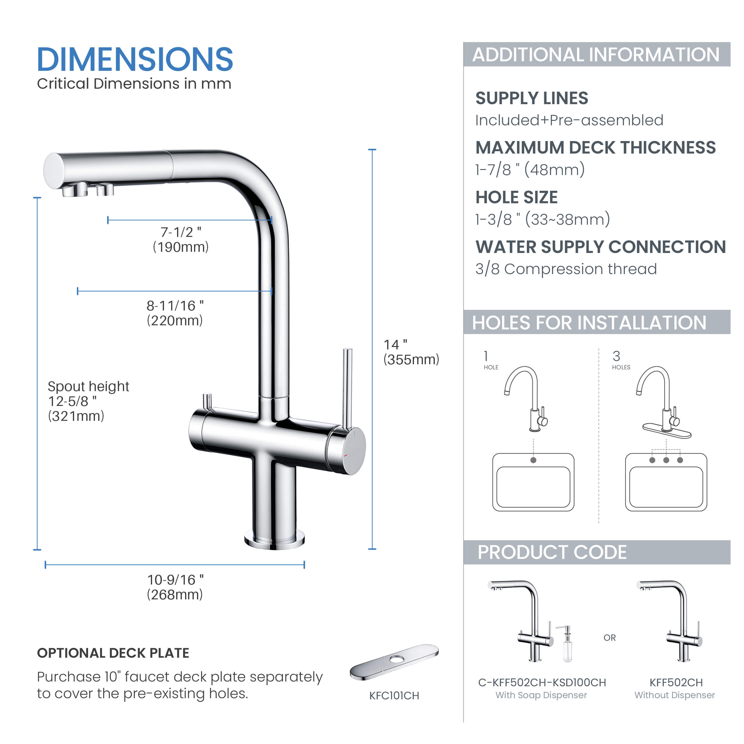 Circular 2-in-1 Water Filtration Pull Out Kitchen Faucet - KFF502