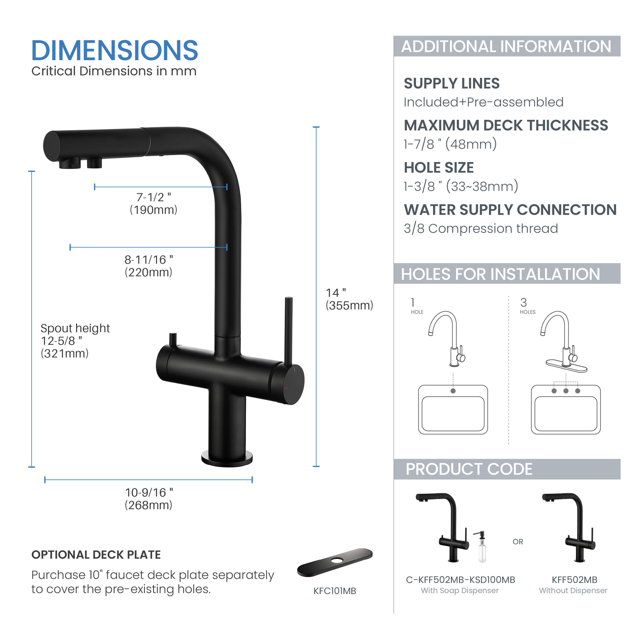 Circular 2-in-1 Water Filtration Pull Out Kitchen Faucet - KFF502