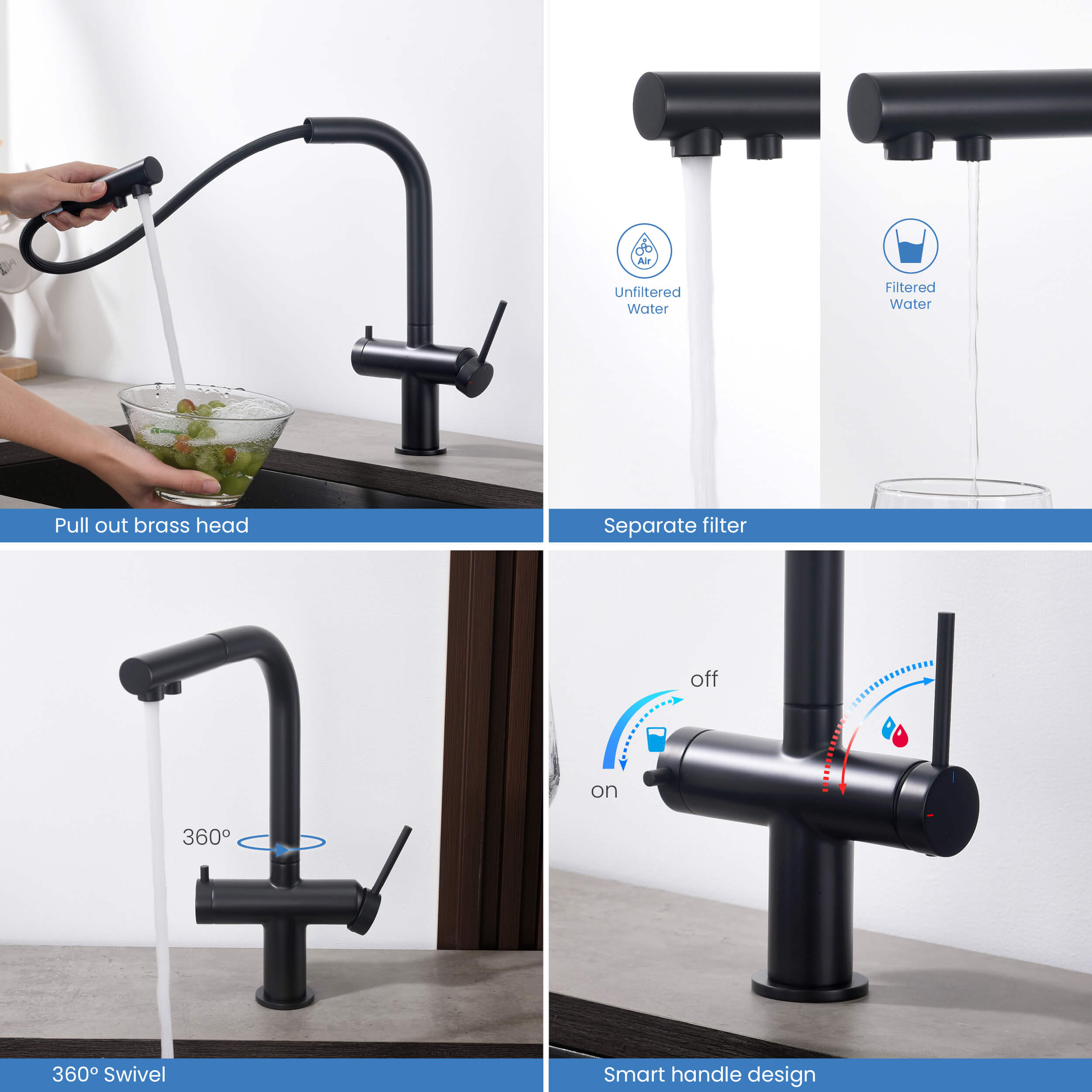 Circular 2-in-1 Water Filtration Pull Out Kitchen Faucet - KFF502