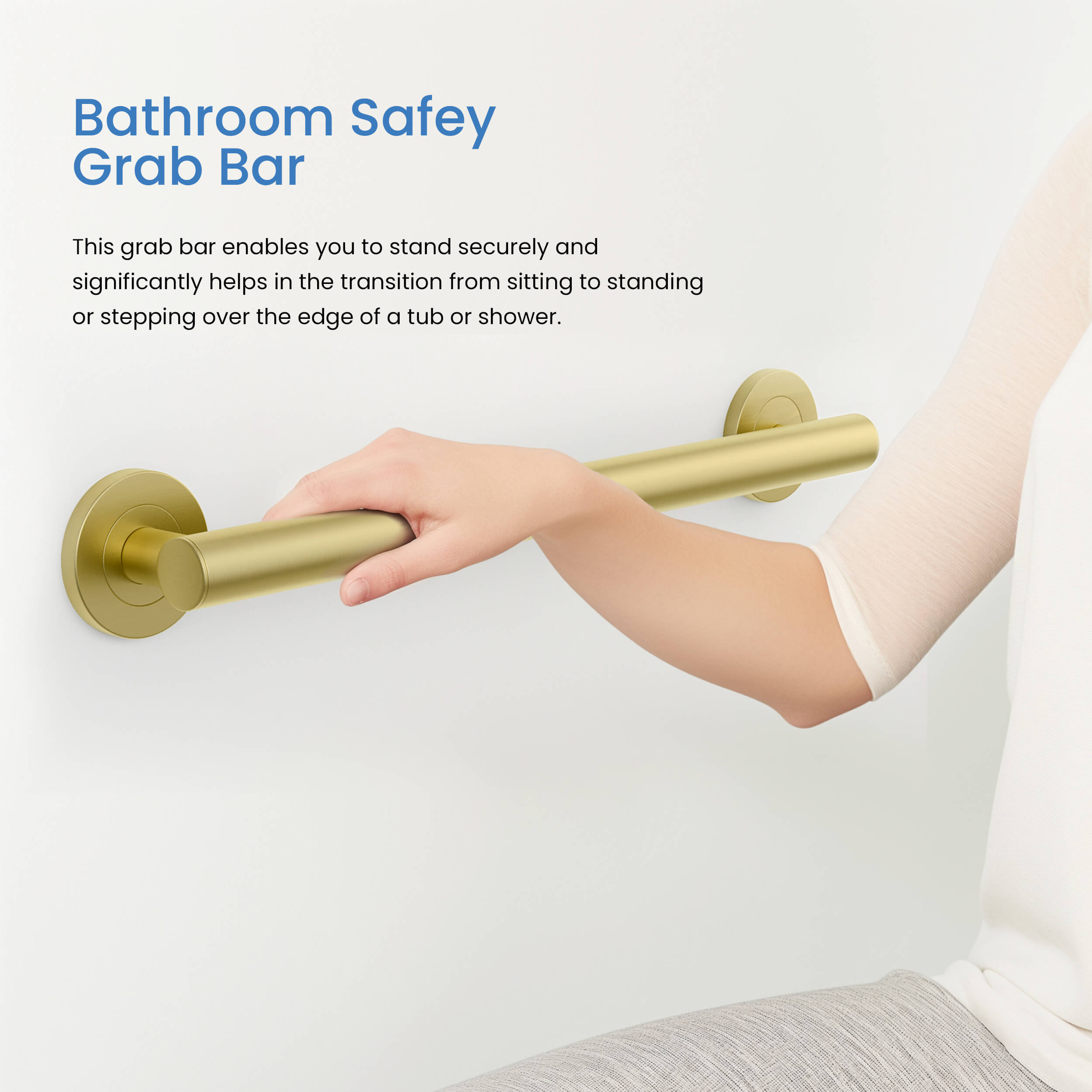 12-Inch Stainless Steel Bathroom Safety Grab Bar – KGB1112