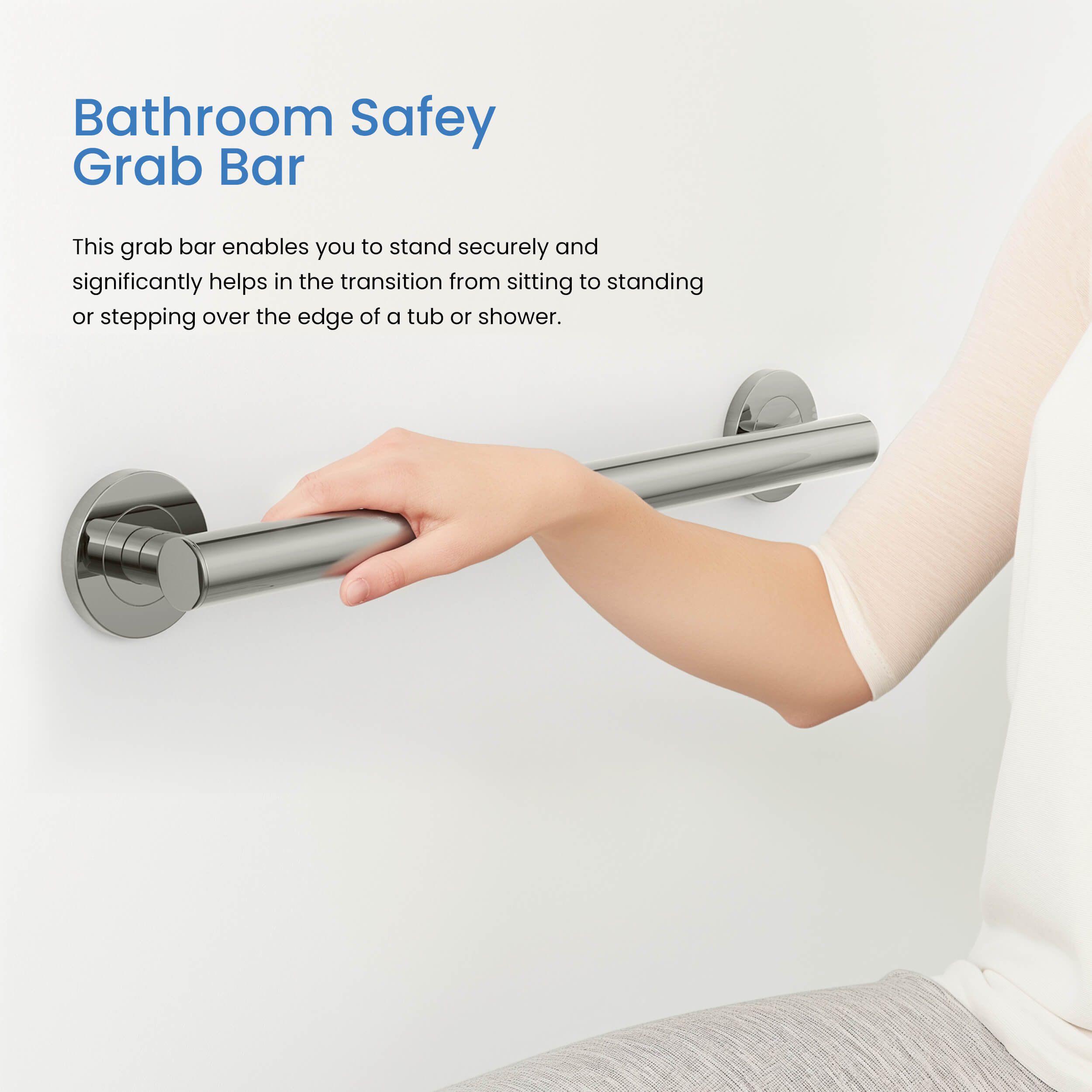 12-Inch Stainless Steel Bathroom Safety Grab Bar – KGB1112