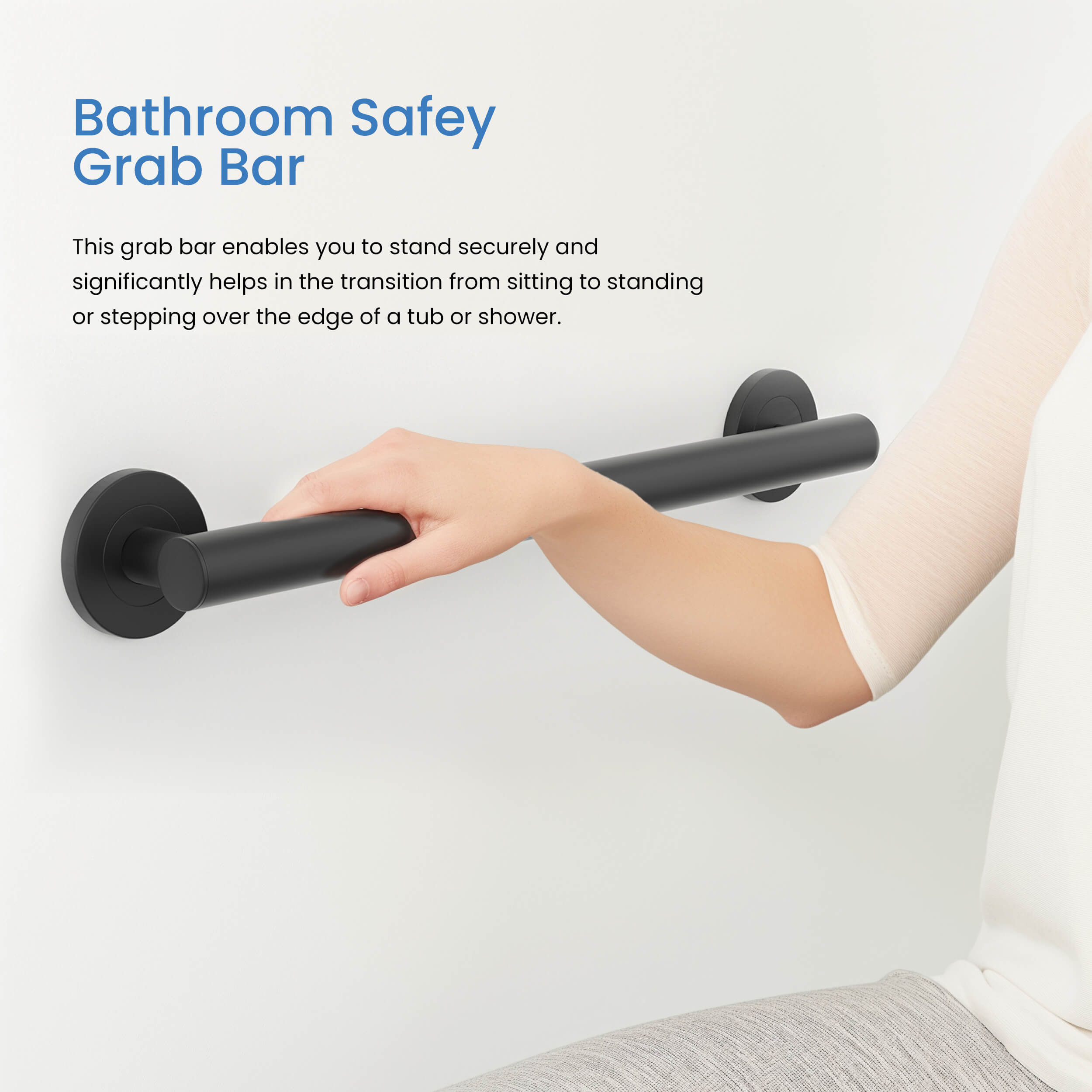 12-Inch Stainless Steel Bathroom Safety Grab Bar – KGB1112