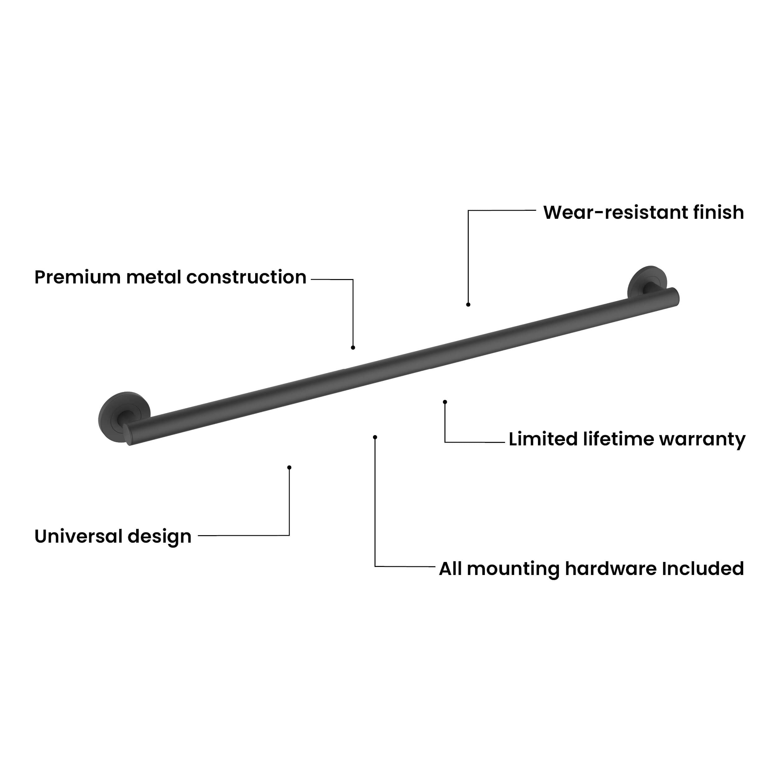 36-Inch Stainless Steel Bathroom Safety Grab Bar – KGB1136