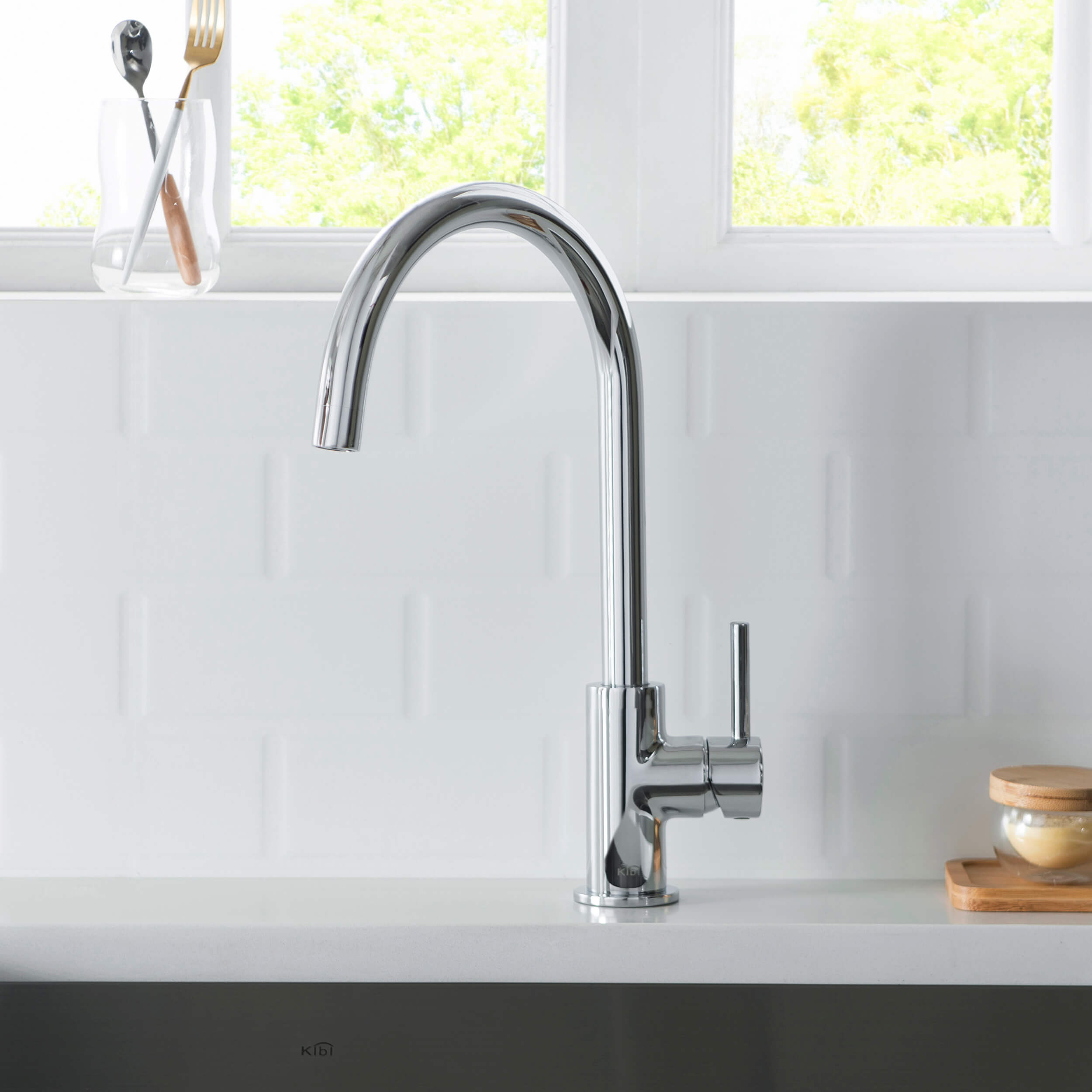 Lowa Single Handle High Arc Kitchen Bar Sink Faucet – KKF2001