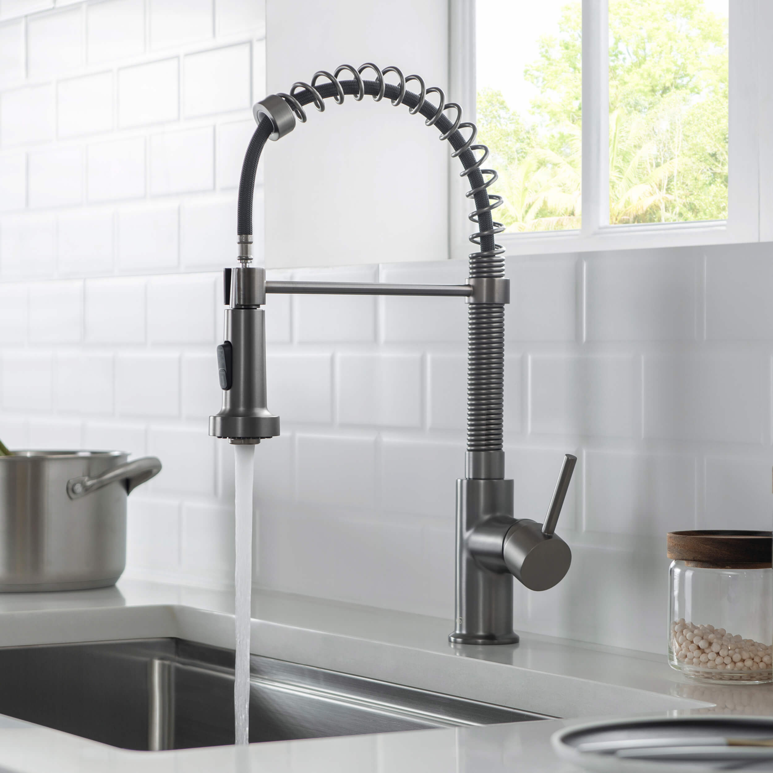 Aurora Single Handle Commercial Style Kitchen Sink Faucet - KKF2003