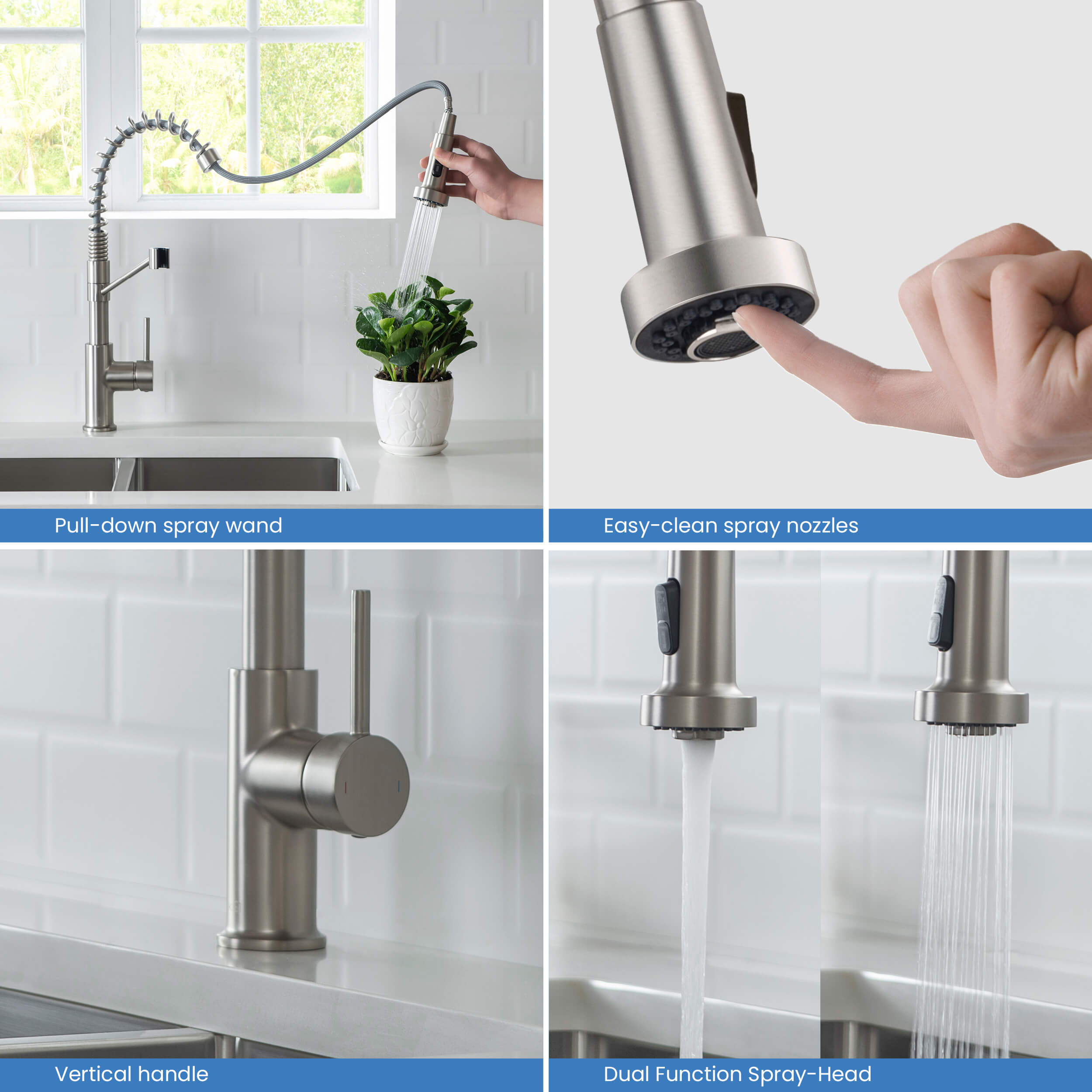 Lodi Single Handle Commercial Style Kitchen Sink Faucet - KKF2004