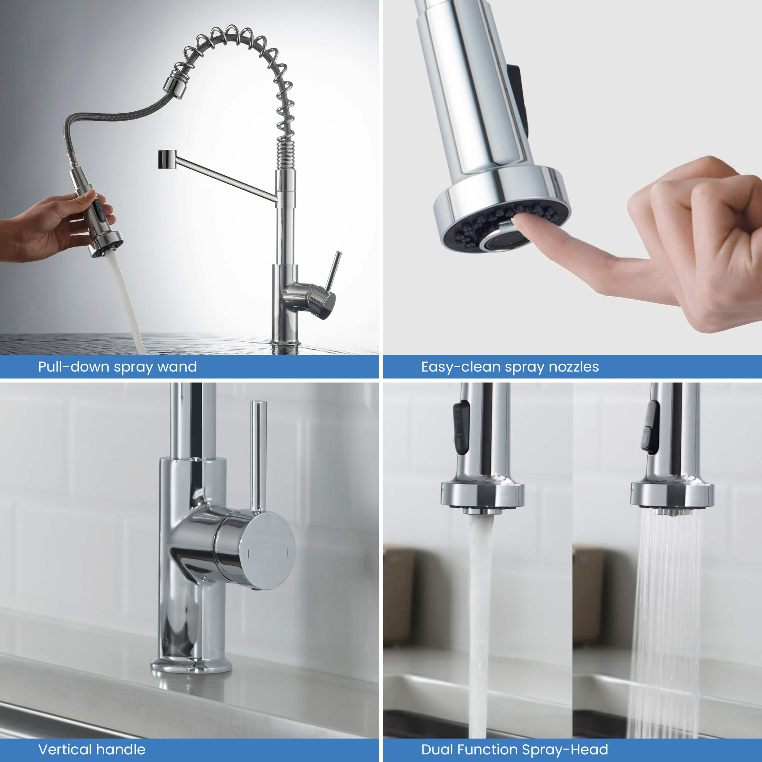 Lodi Single Handle Commercial Style Kitchen Sink Faucet - KKF2004