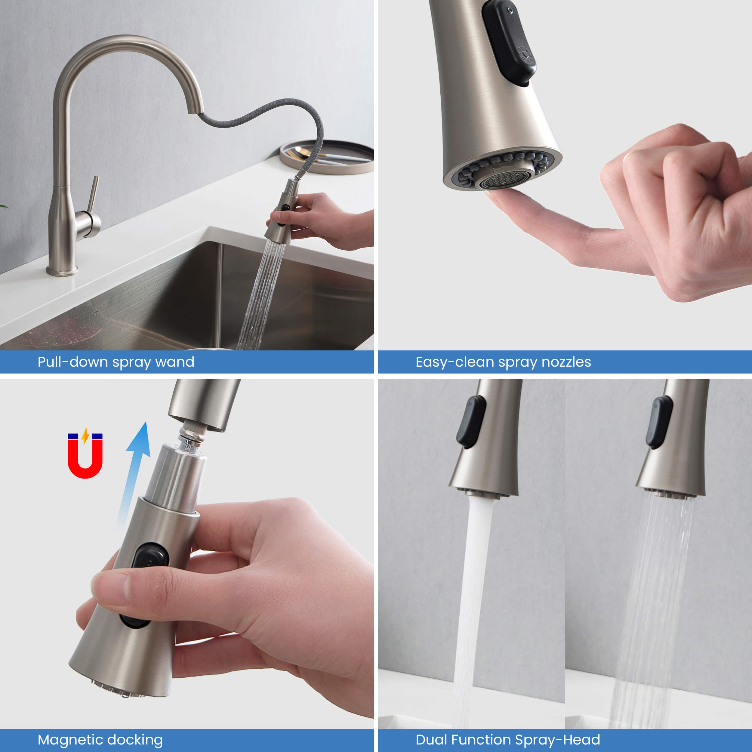 Napa Single Handle Pull Down Kitchen Sink Faucet - KKF2005