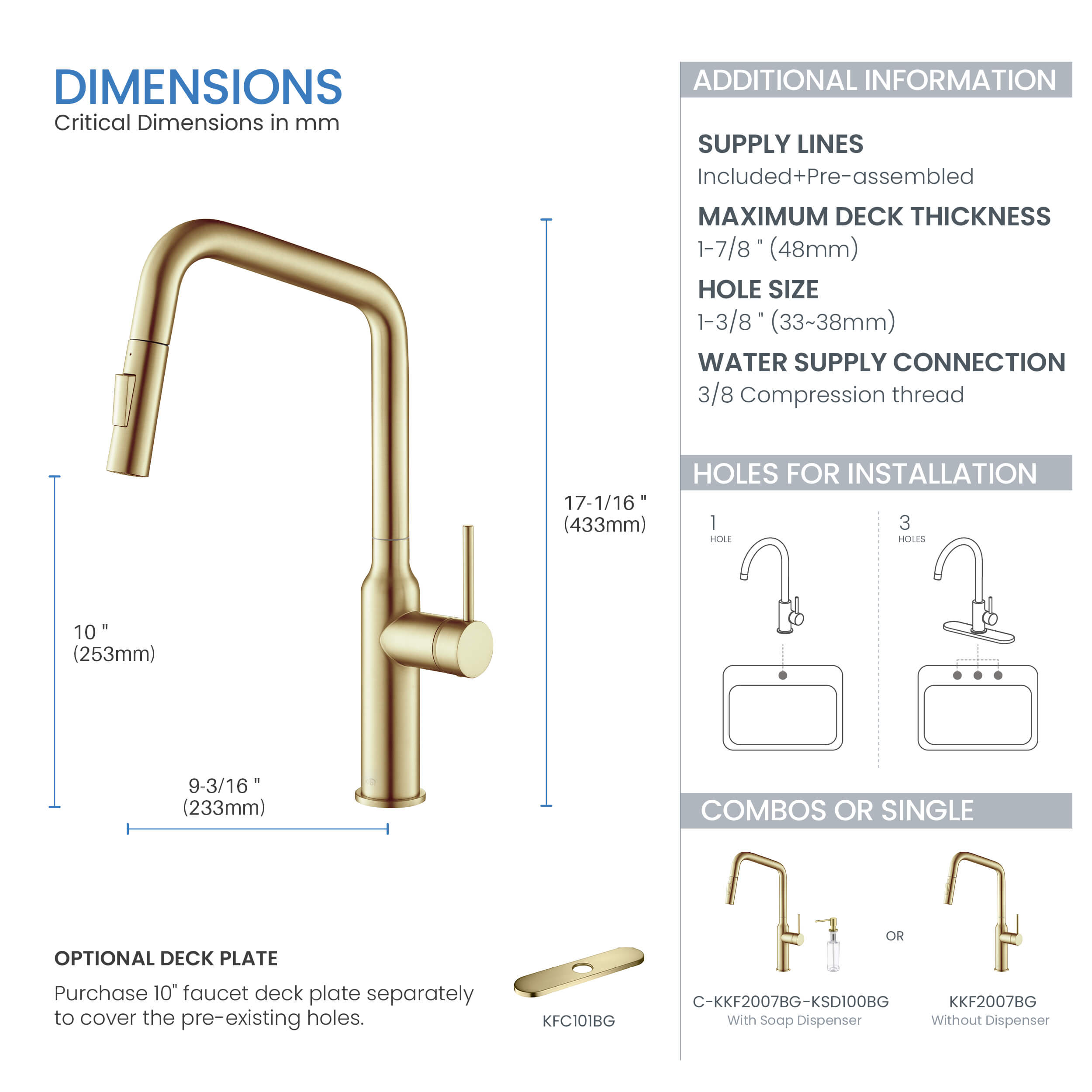 Macon Single Handle Pull Down Kitchen Sink Faucet - KKF2007