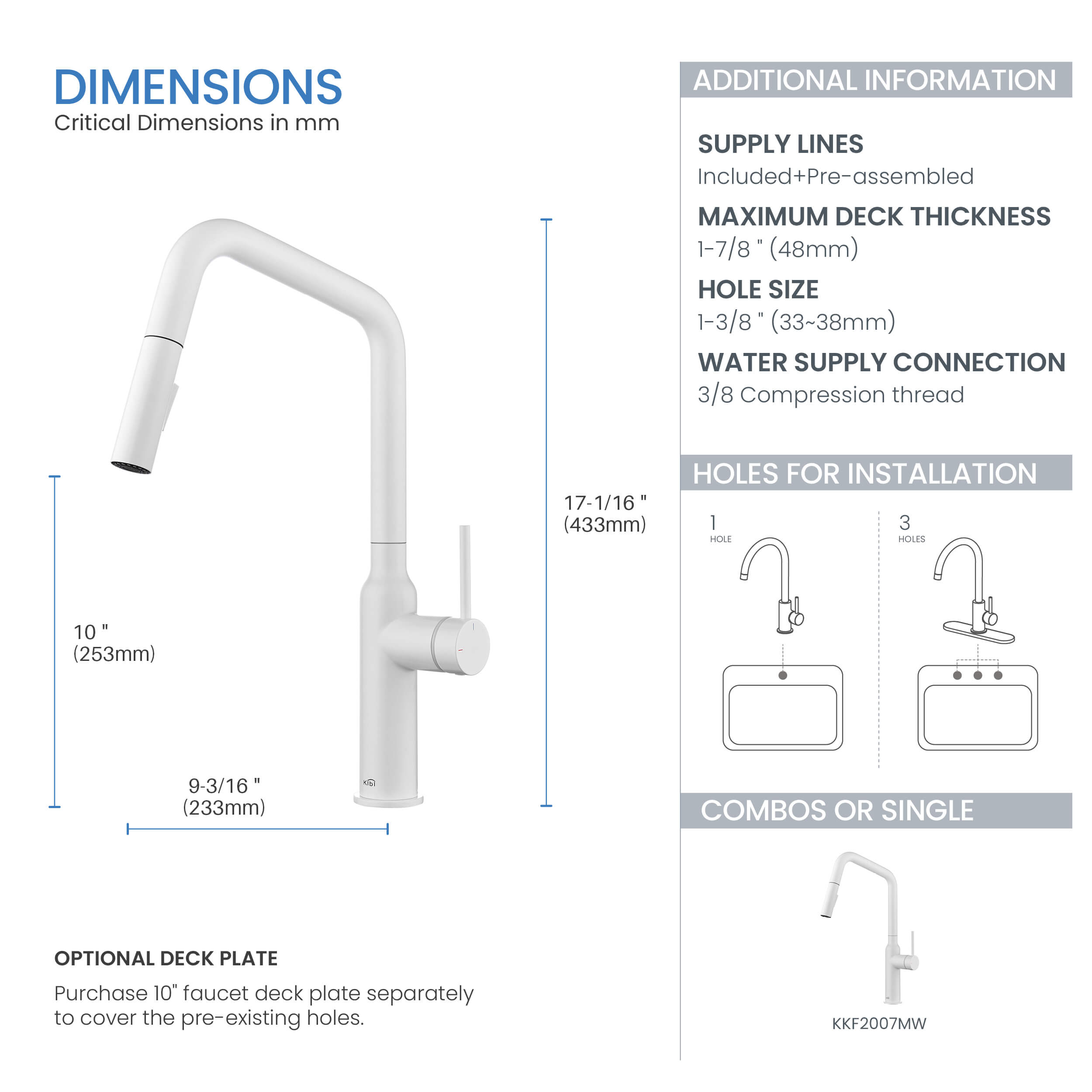 Macon Single Handle Pull Down Kitchen Sink Faucet - KKF2007