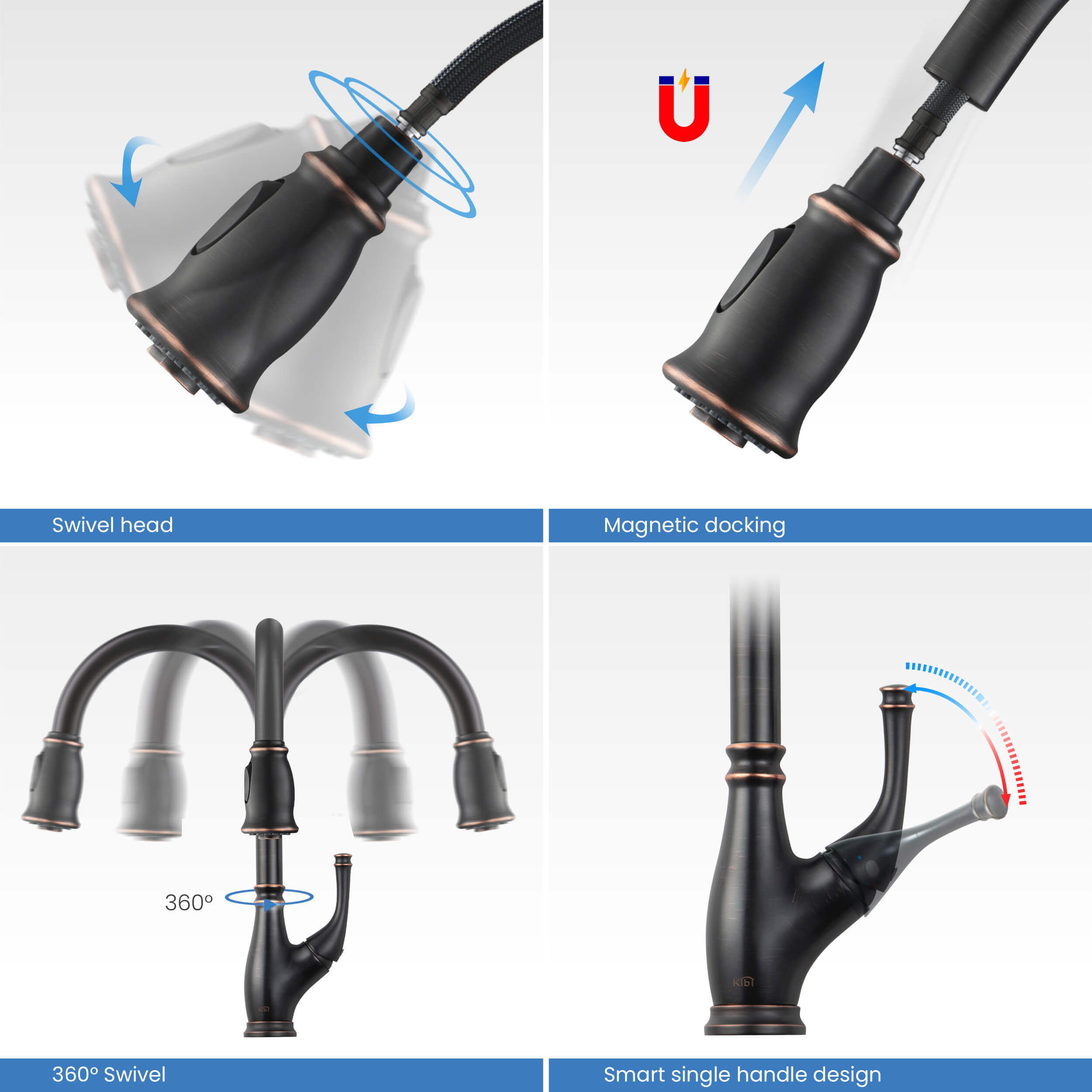 Summit Single Handle Pull Down Kitchen Sink Faucet - KKF2009