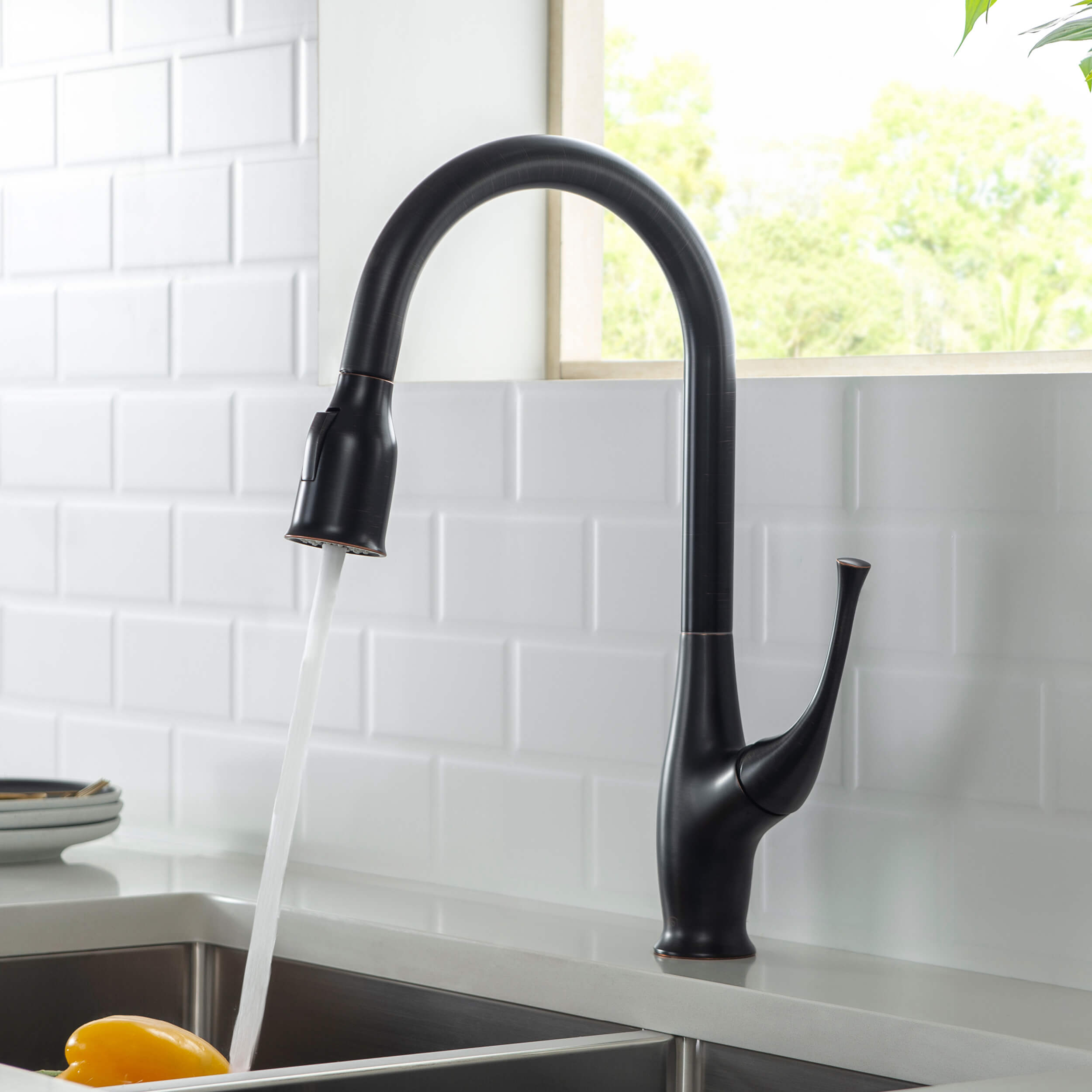 Cedar Single Handle Pull Down Kitchen Sink Faucet - KKF2010