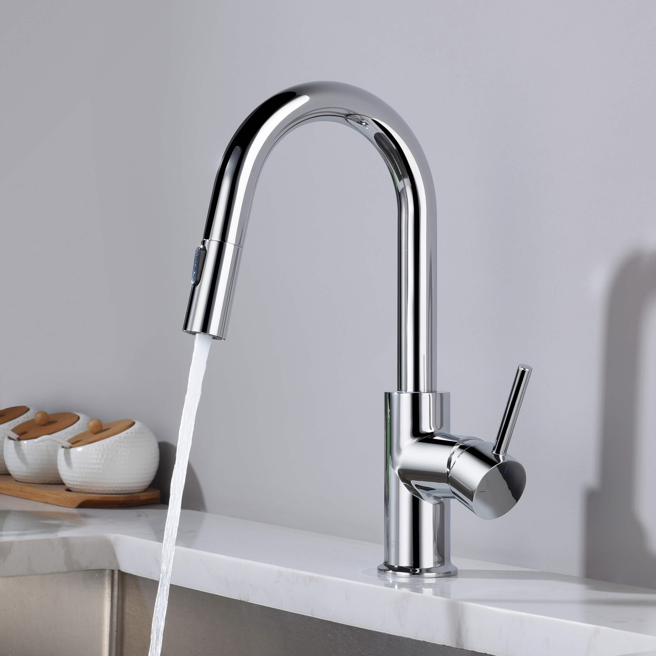 Circular Single Handle Pull Down Kitchen & Bar Sink Faucet - KKF2011