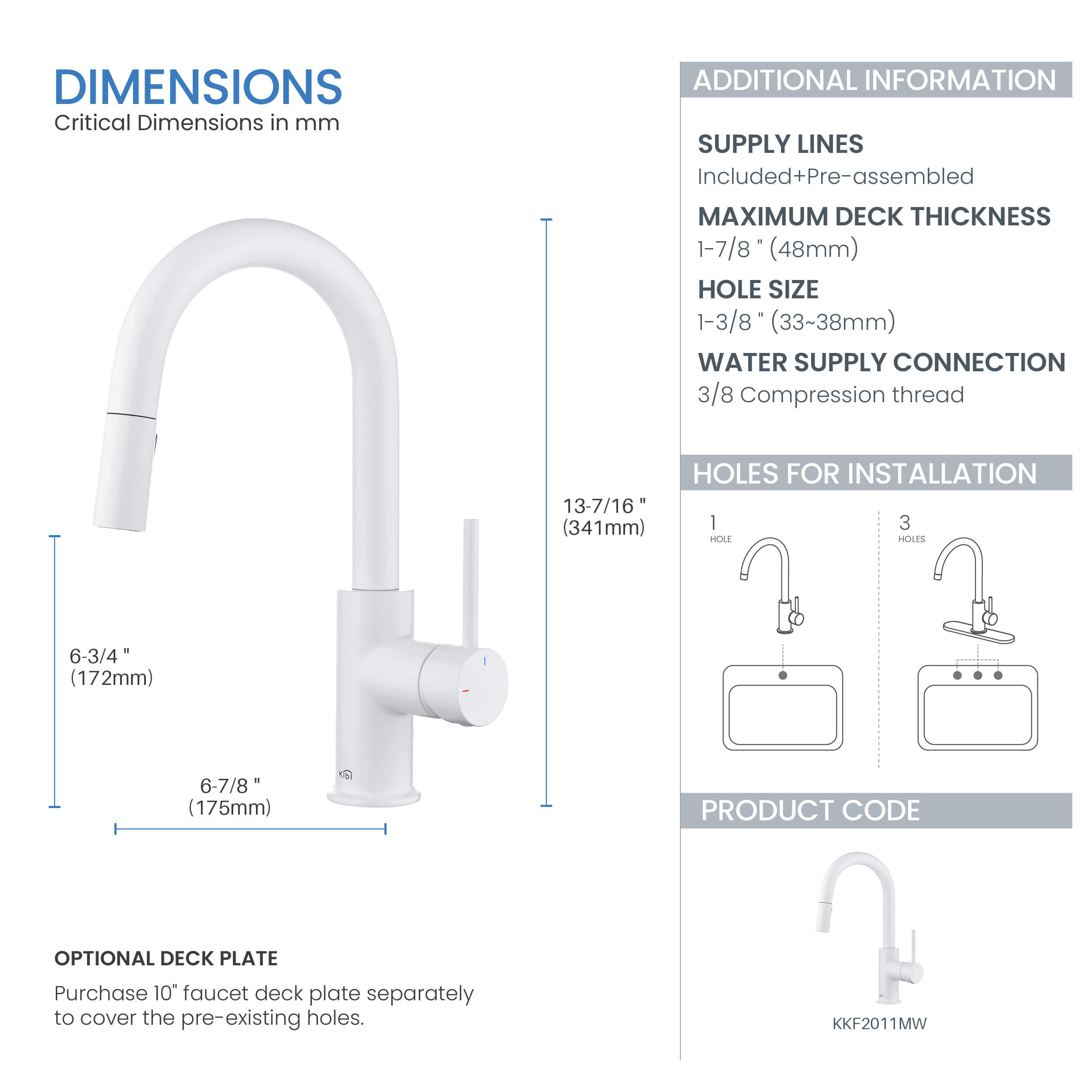 Circular Single Handle Pull Down Kitchen & Bar Sink Faucet - KKF2011