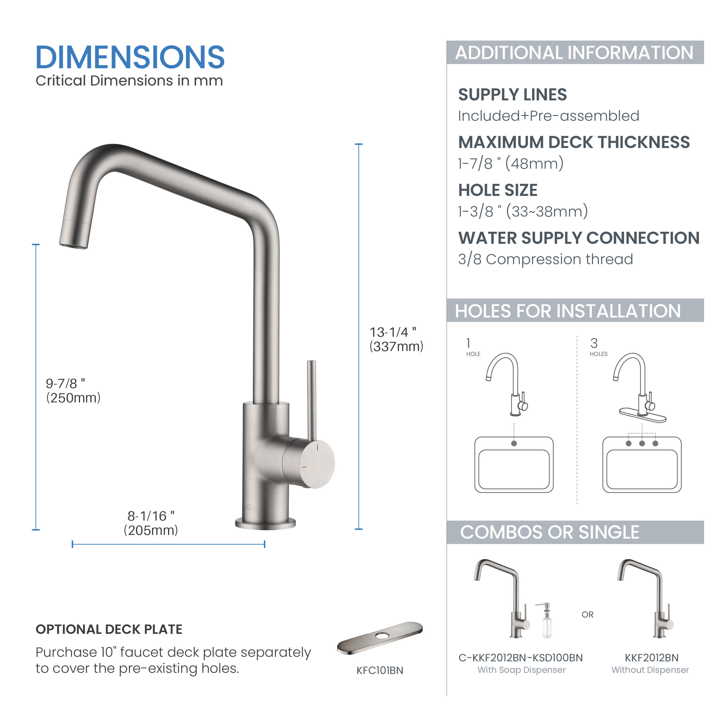 Macon Single Handle Bar Sink Faucet - KKF2012