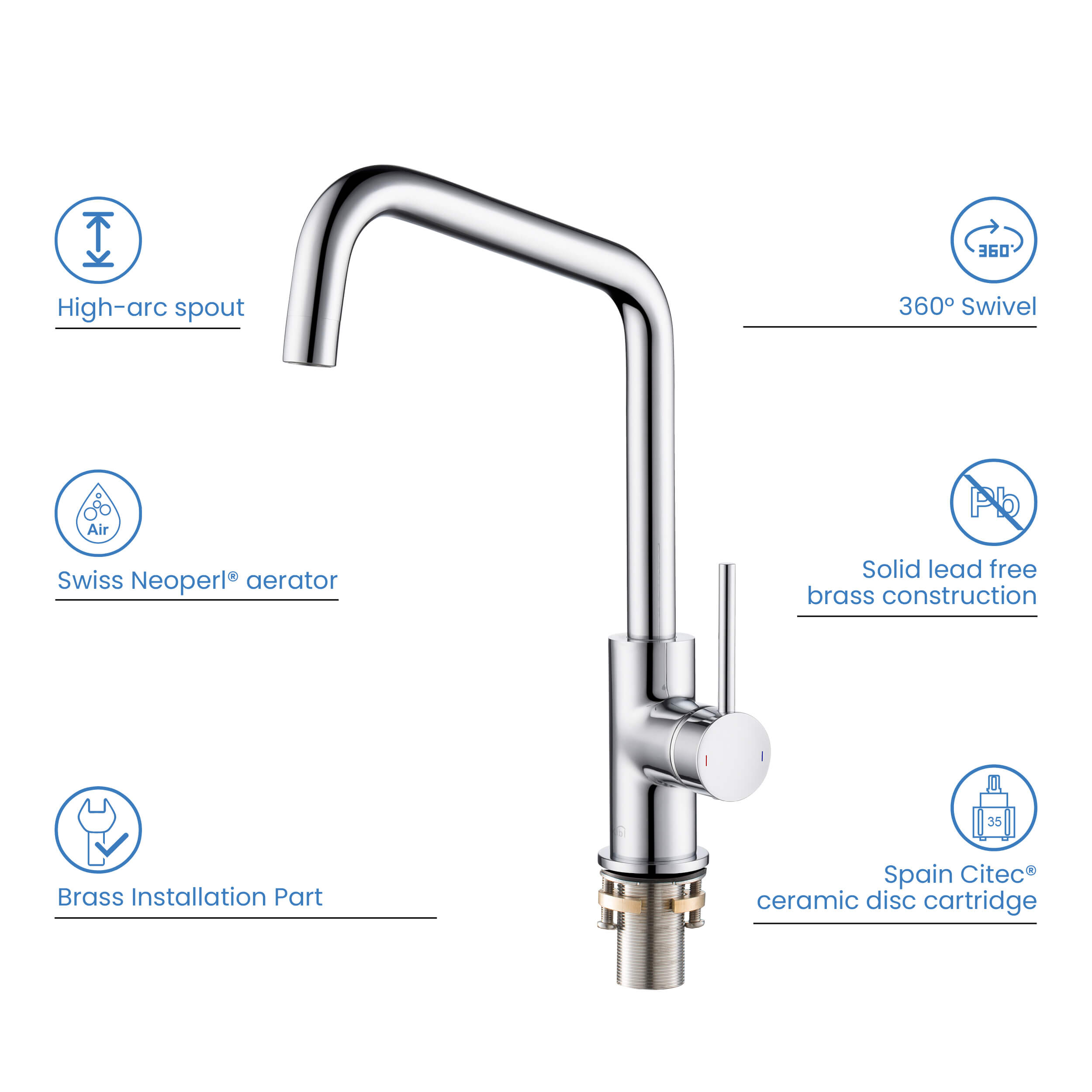 Macon Single Handle Bar Sink Faucet - KKF2012