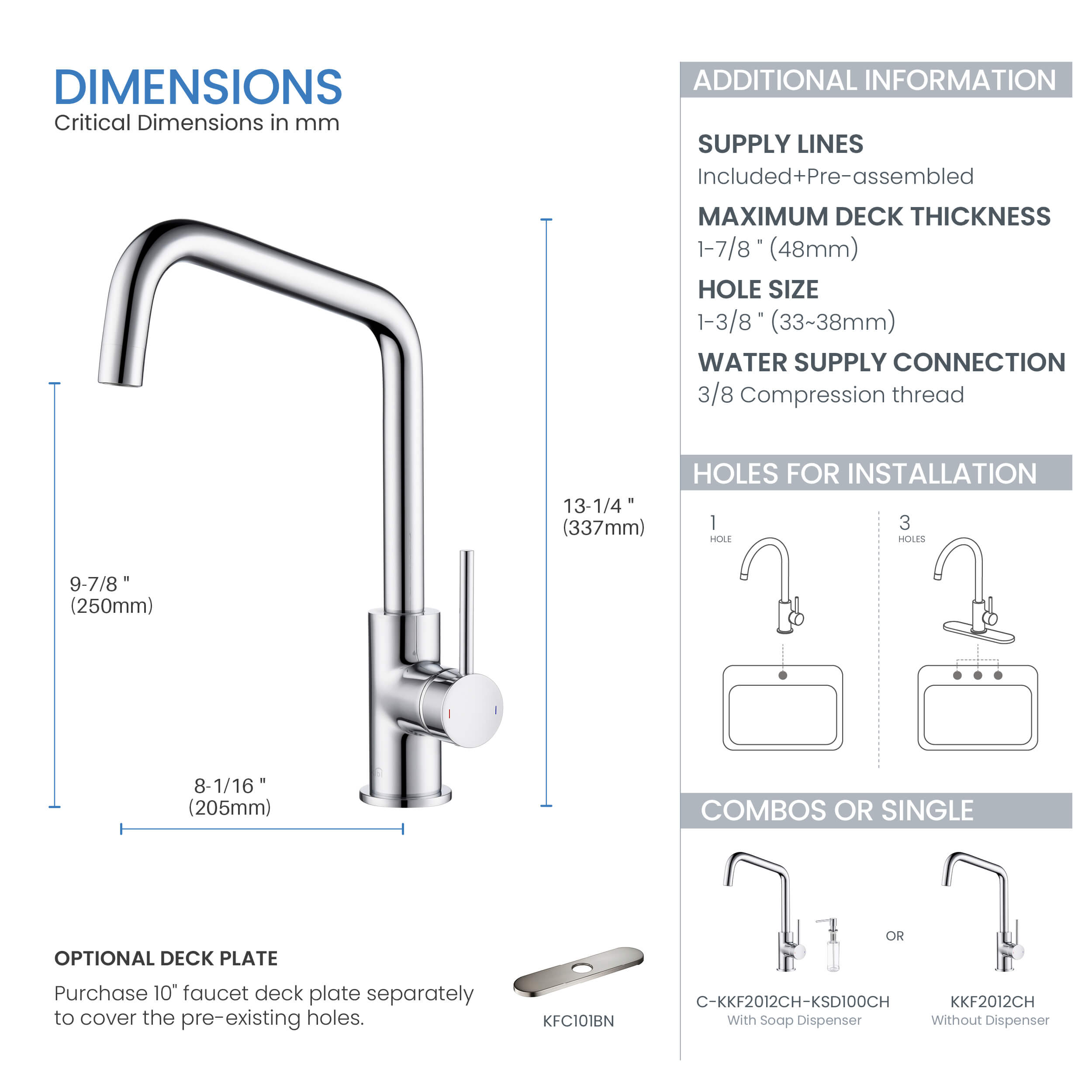 Macon Single Handle Bar Sink Faucet - KKF2012