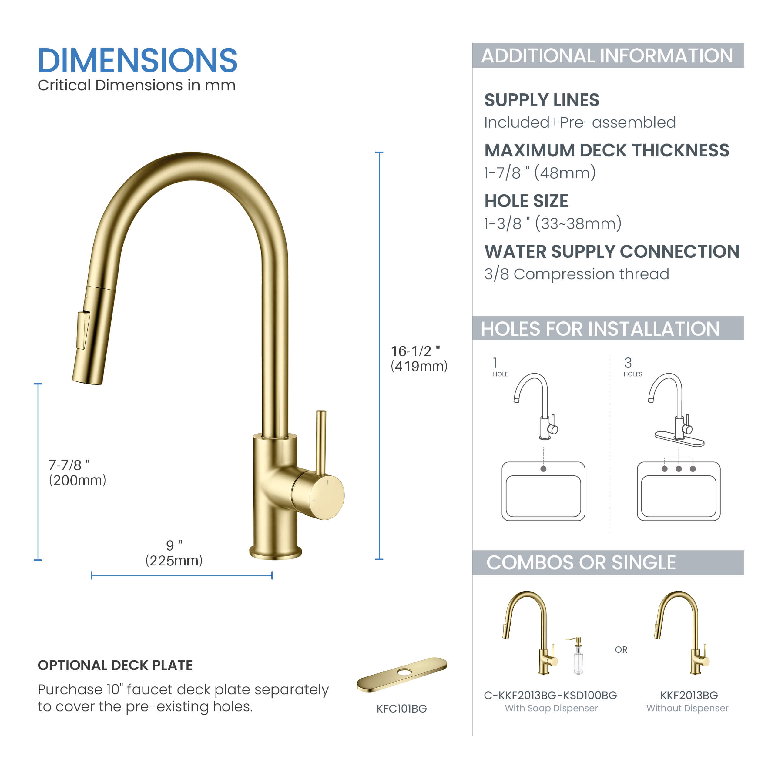 Circular Single Handle Pull Down Kitchen Faucet - KKF2013