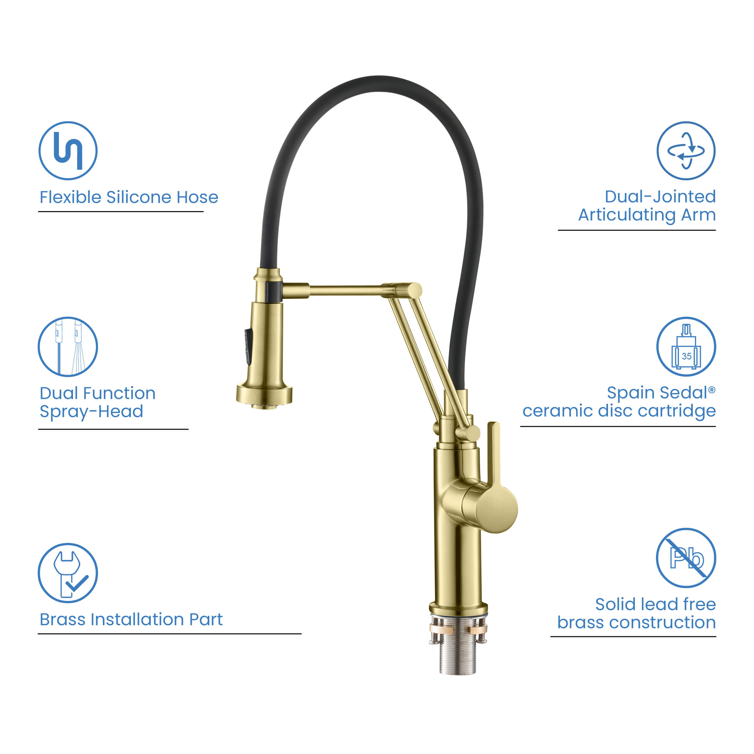 Engel Single Handle Commercial Style Kitchen Faucet - KKF2014