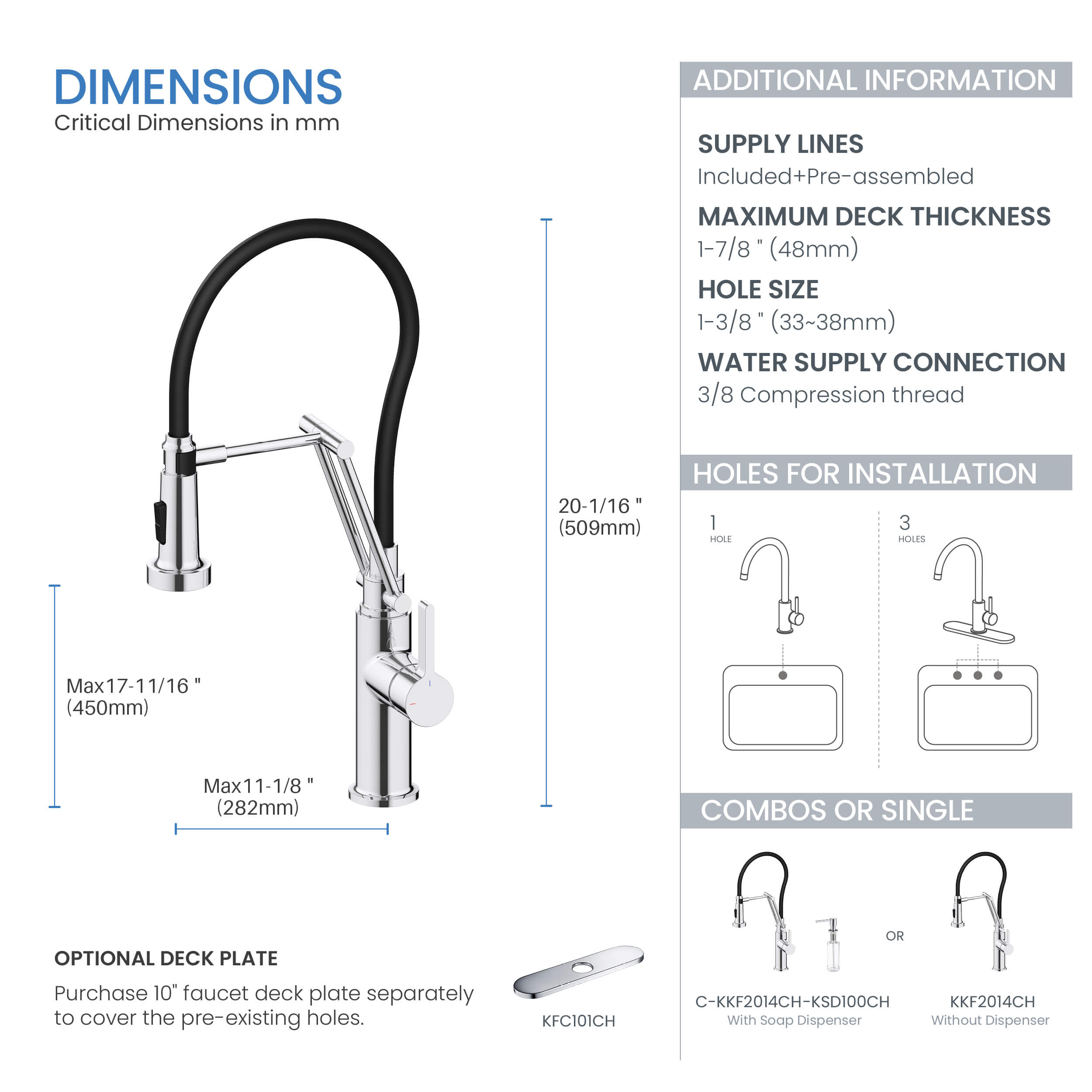 Engel Single Handle Commercial Style Kitchen Faucet - KKF2014