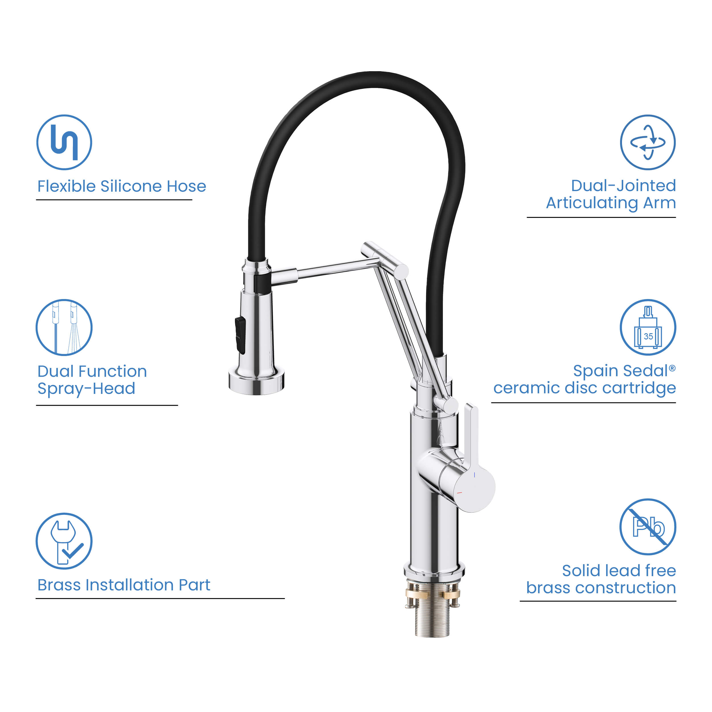 Engel Single Handle Commercial Style Kitchen Faucet - KKF2014