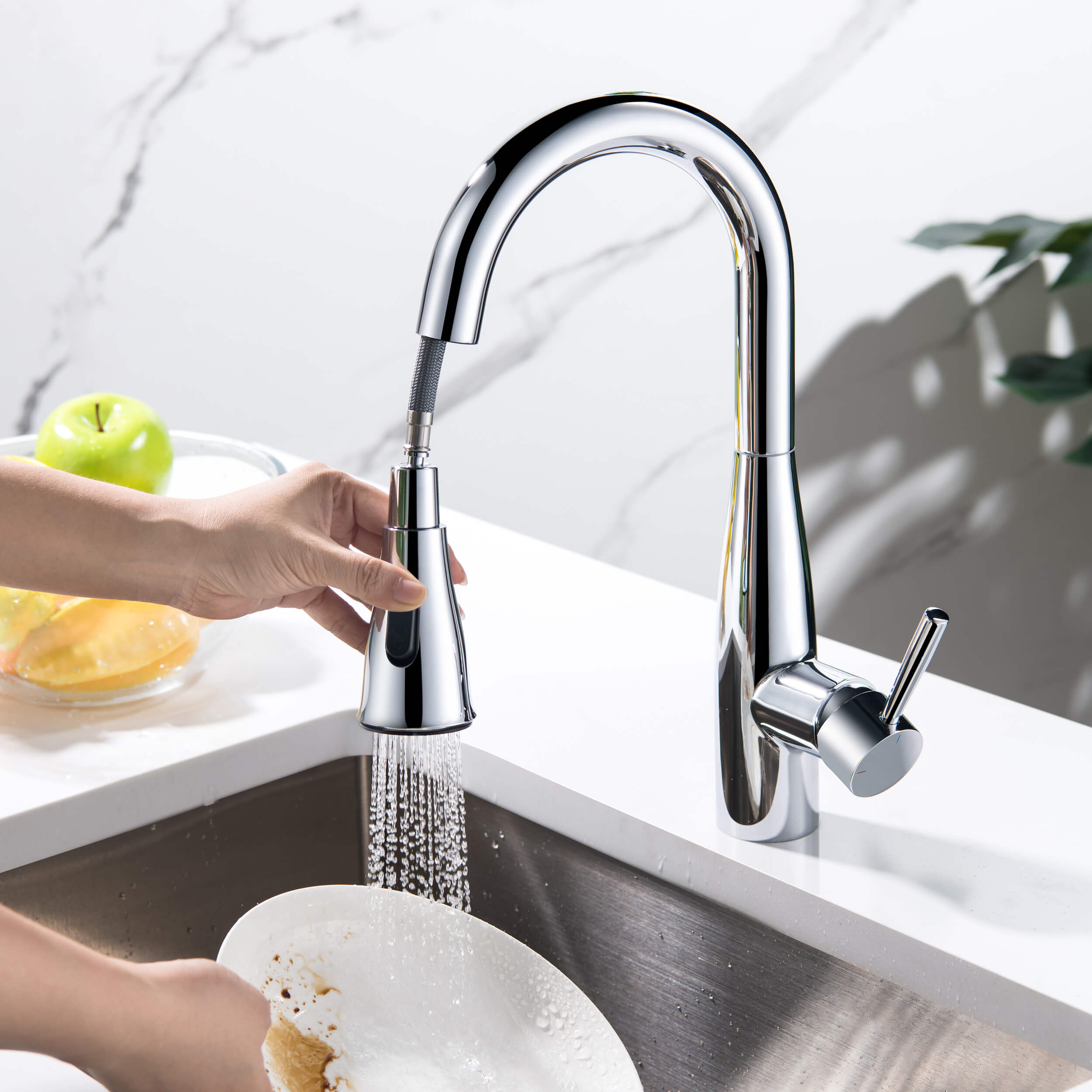 Bari Single Handle Pull Down Kitchen & Bar Sink Faucet - KKF2015