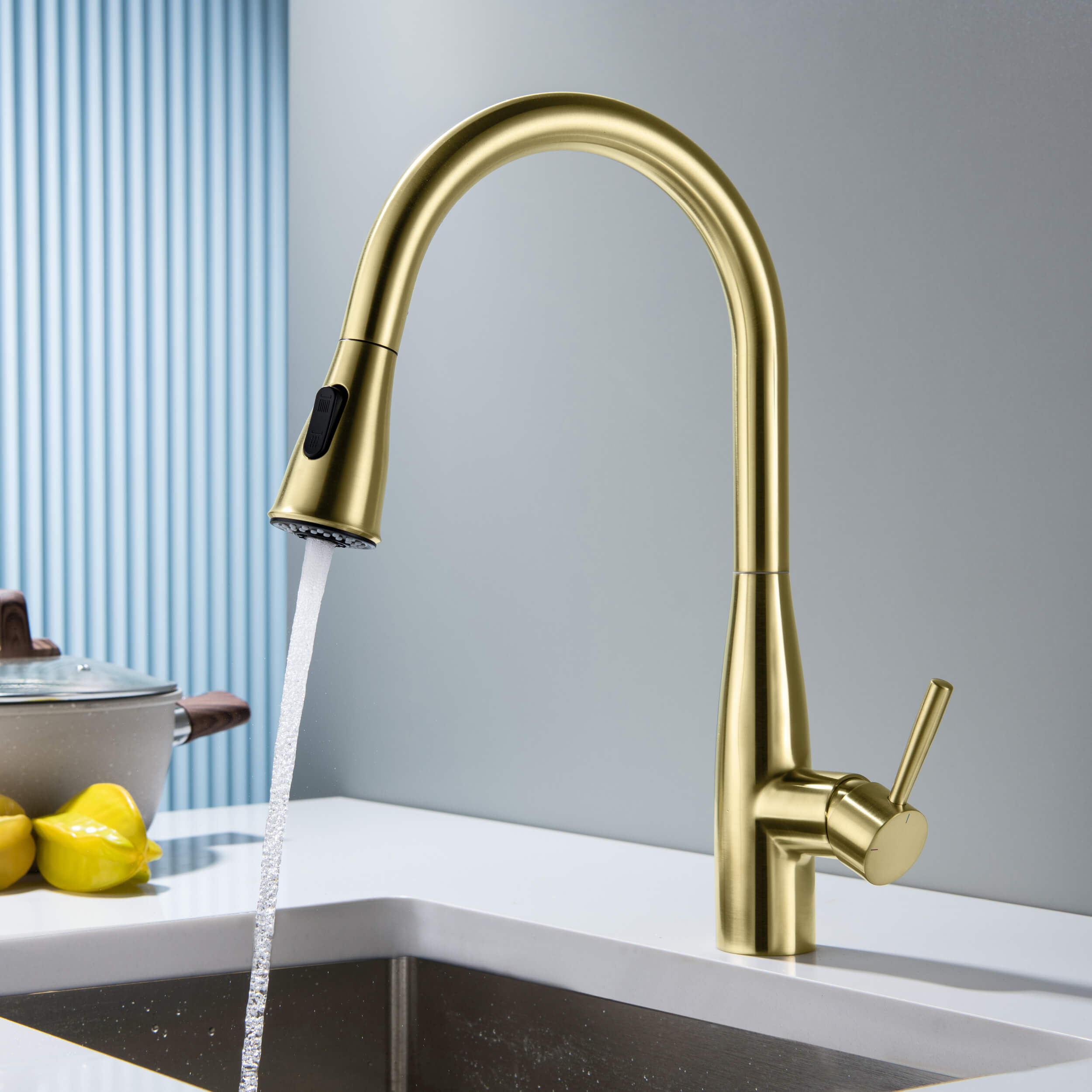 Bari-T Single Handle Pull Down Kitchen Sink Faucet - KKF2016