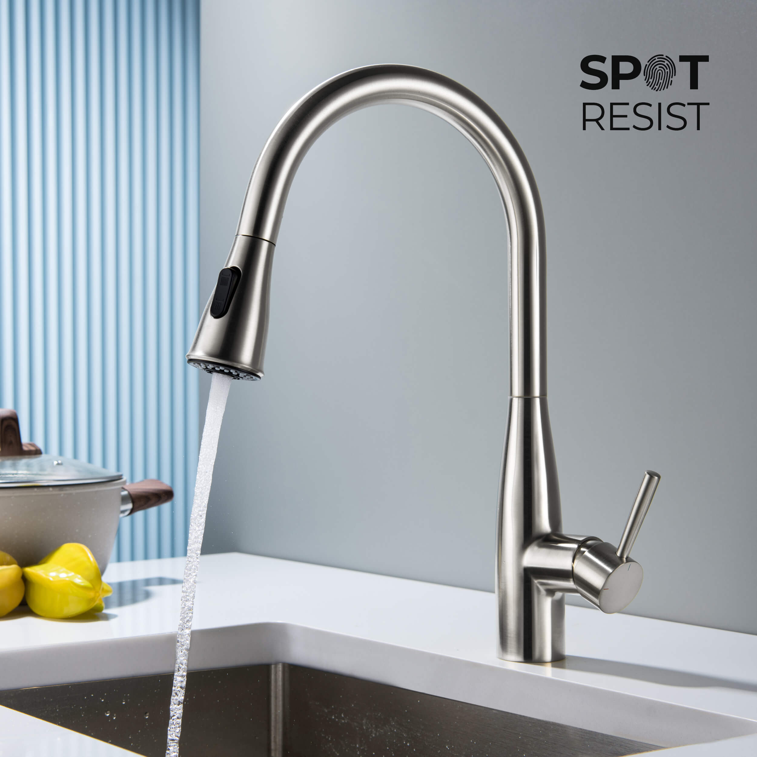 Bari-T Single Handle Pull Down Kitchen Sink Faucet - KKF2016