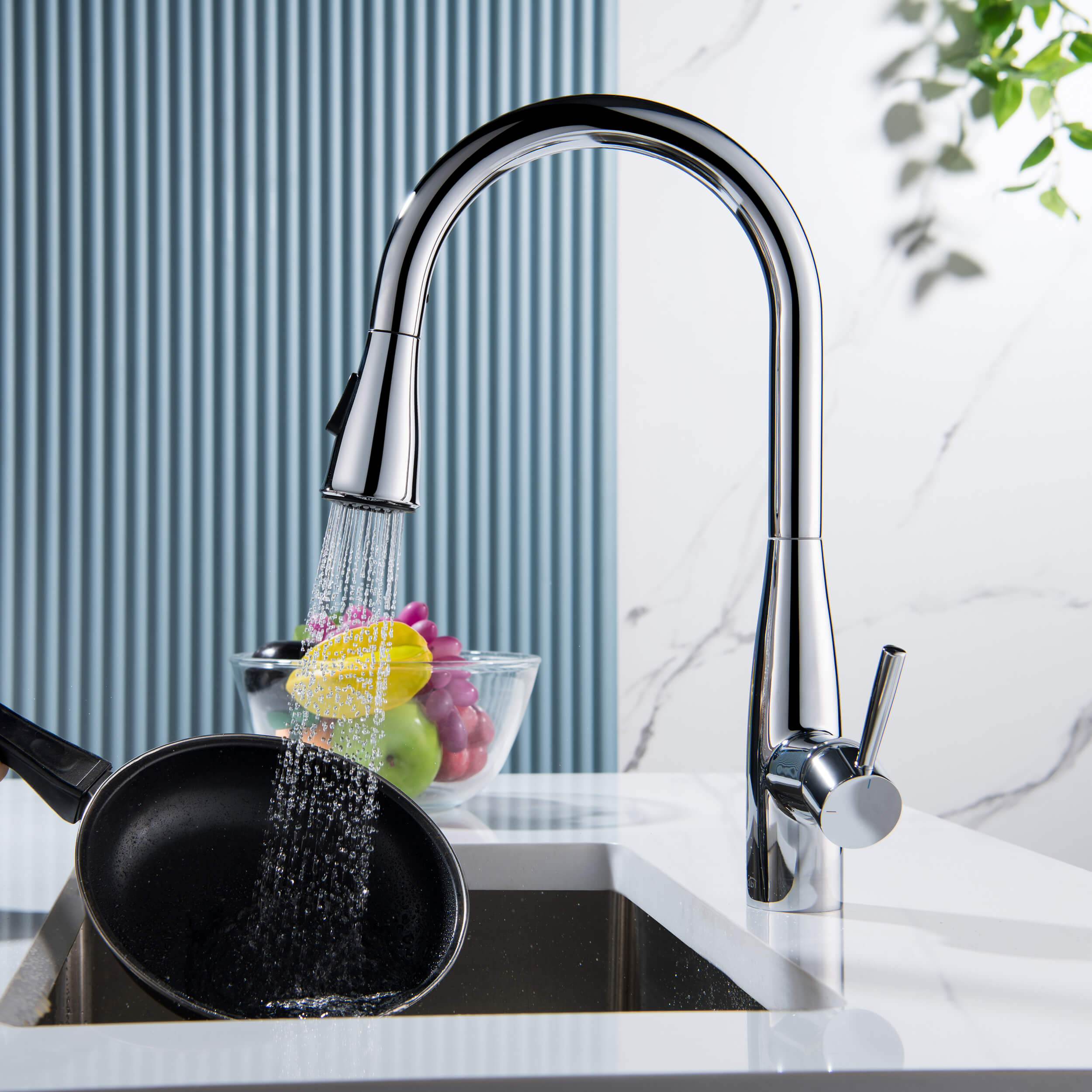 Bari-T Single Handle Pull Down Kitchen Sink Faucet - KKF2016