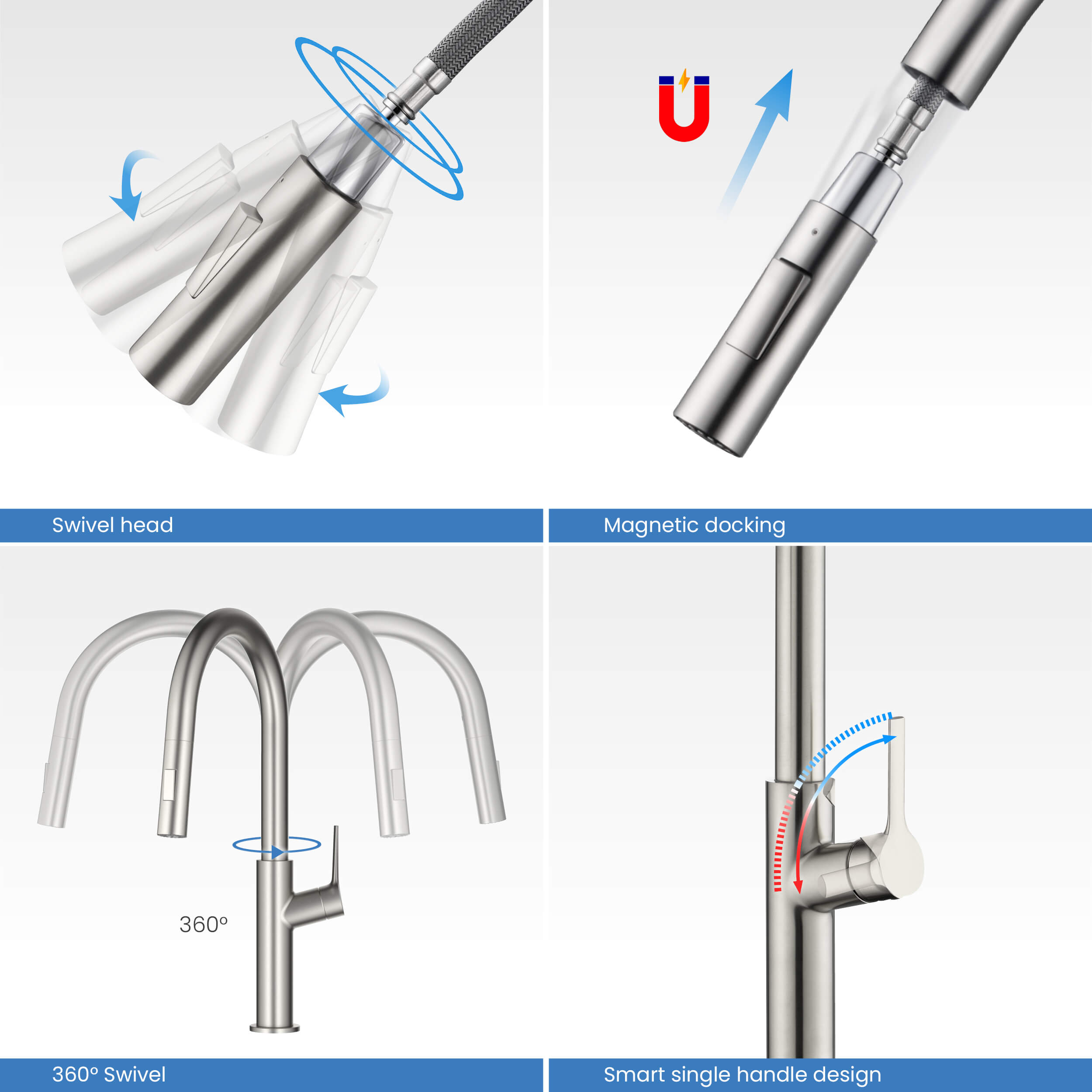 Fusion-T Single Handle Pull Down Kitchen Sink Faucet - KKF2018