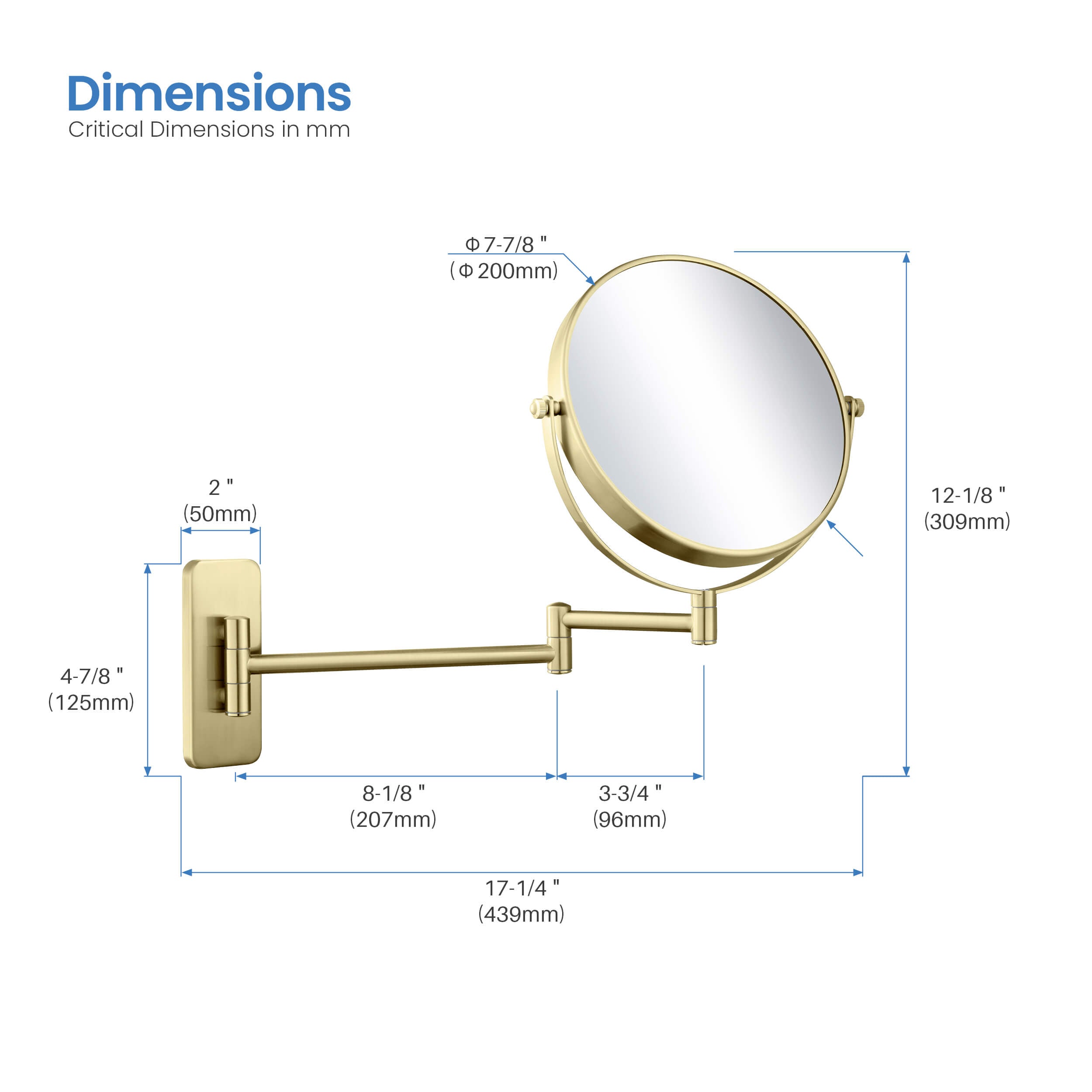 Wall Mount Magnifying Makeup Mirror KMM100