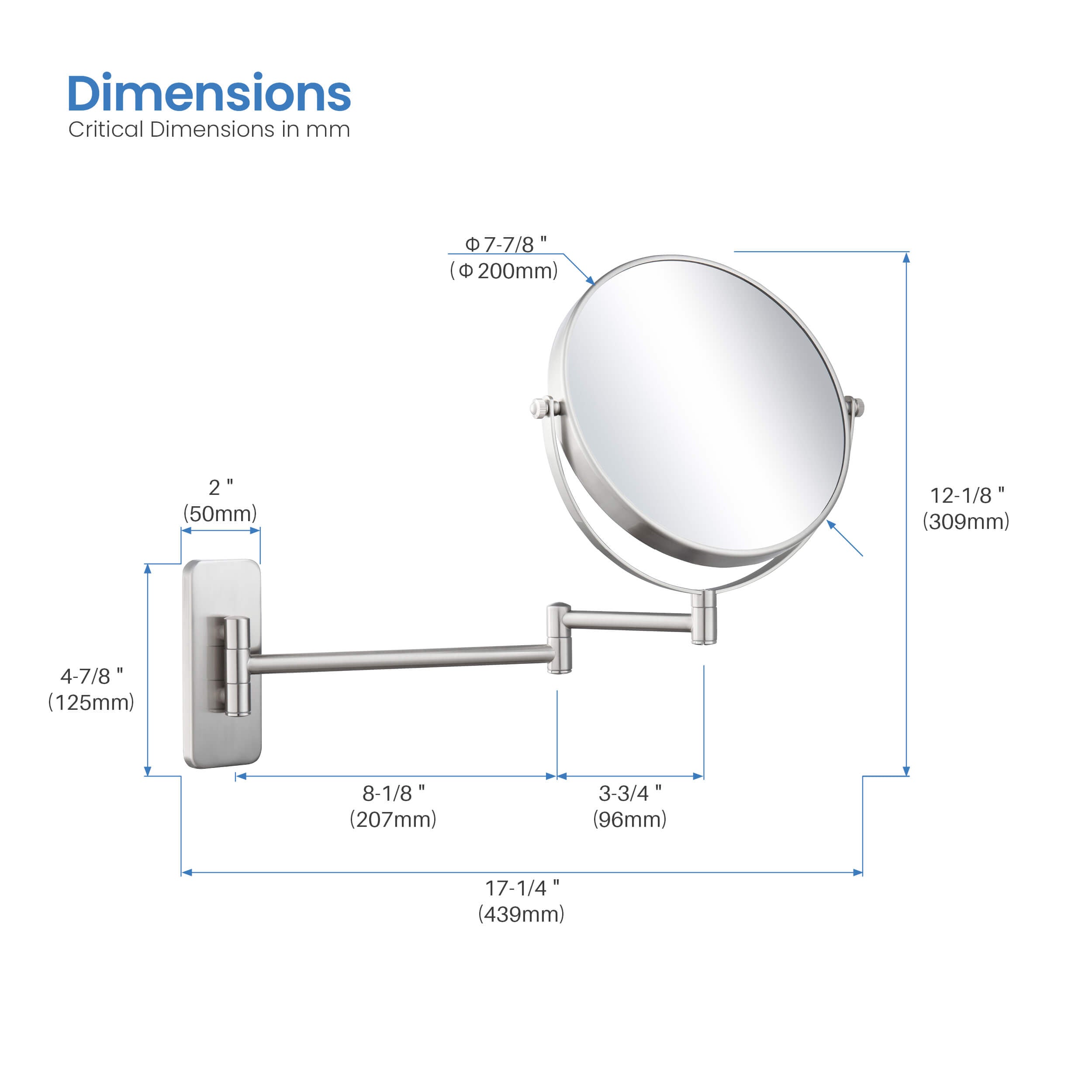 Wall Mount Magnifying Makeup Mirror KMM100