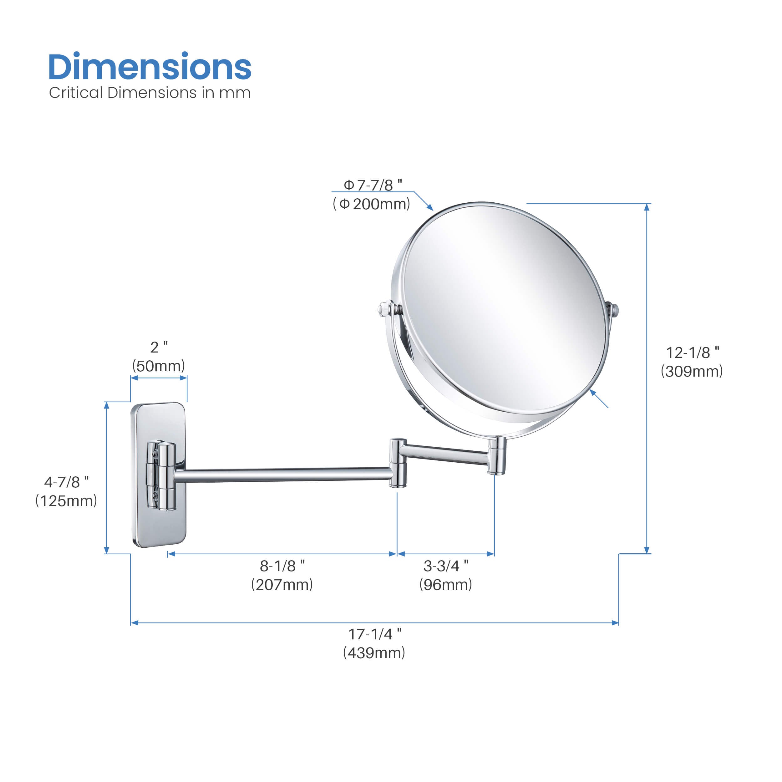 Wall Mount Magnifying Makeup Mirror KMM100