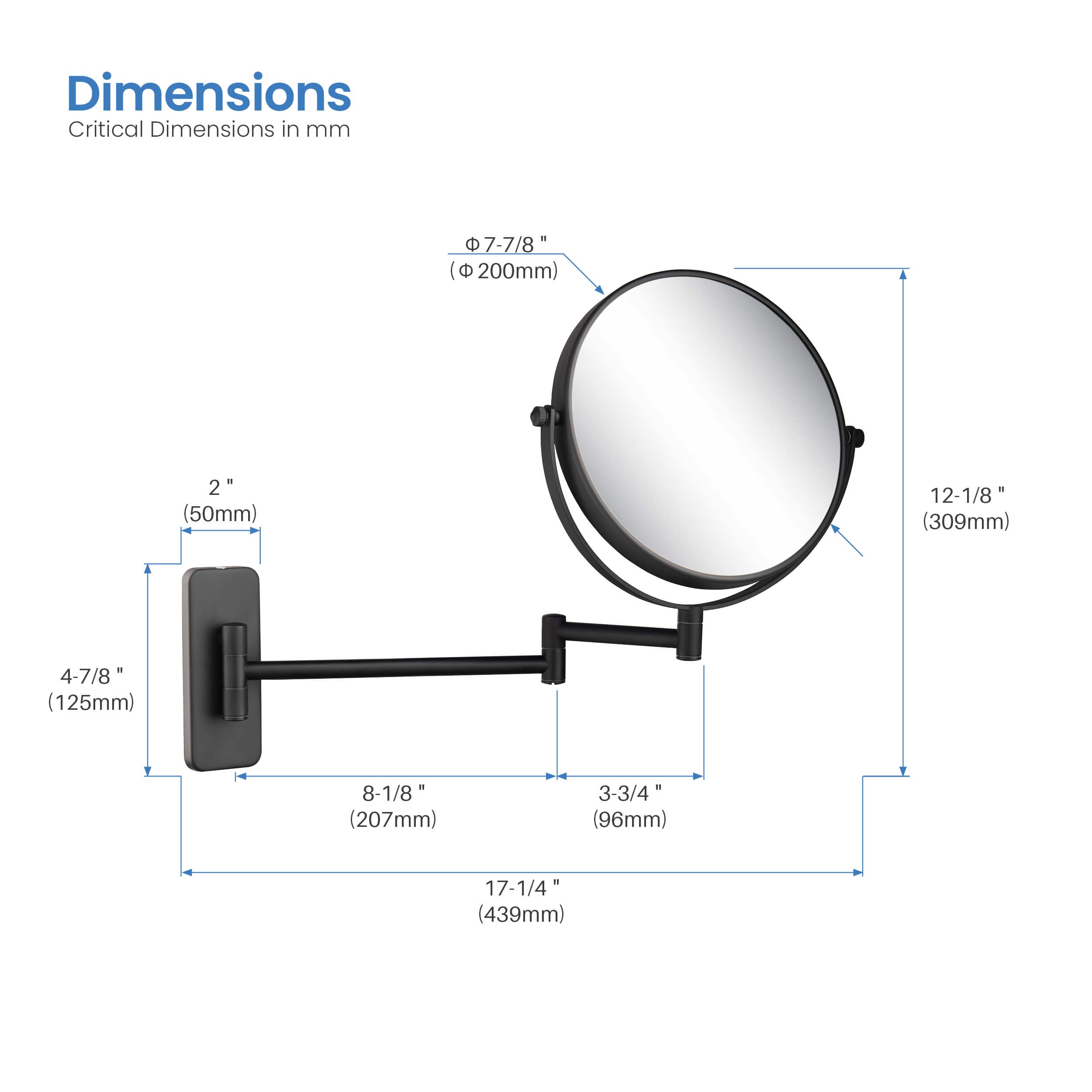 Wall Mount Magnifying Makeup Mirror KMM100