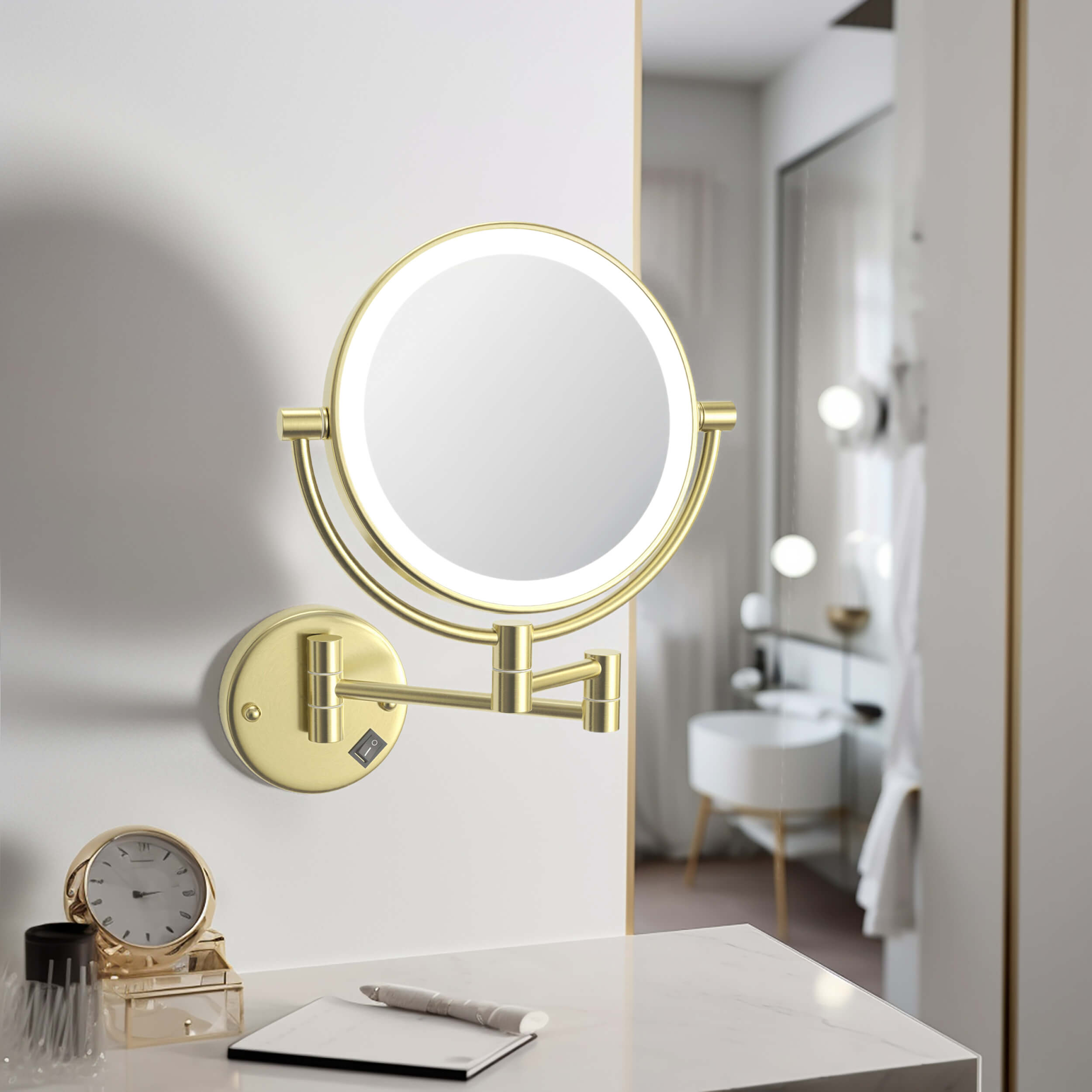 Circular LED Wall Mount Magnifying Makeup Mirror KMM101