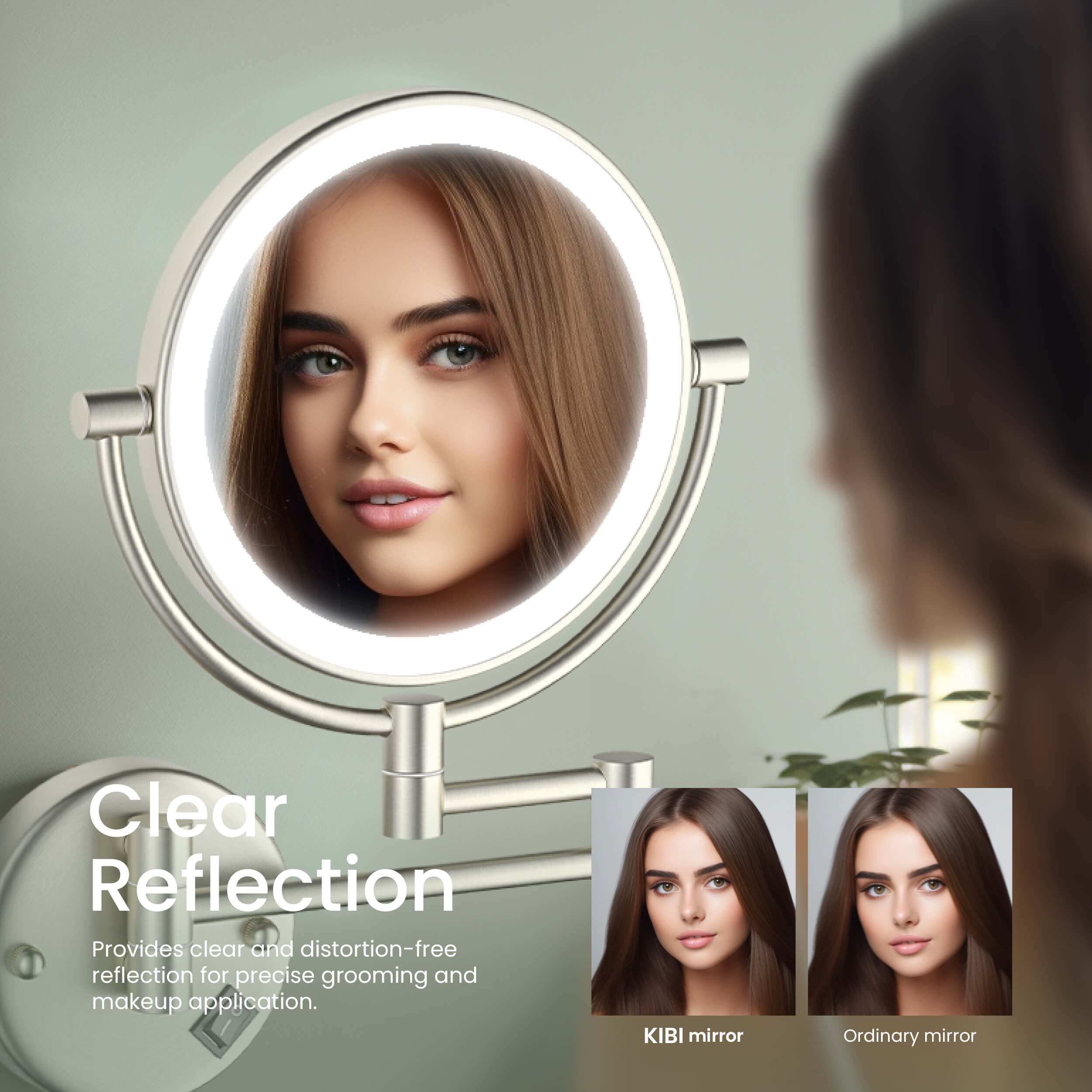 Circular LED Wall Mount Magnifying Makeup Mirror KMM101