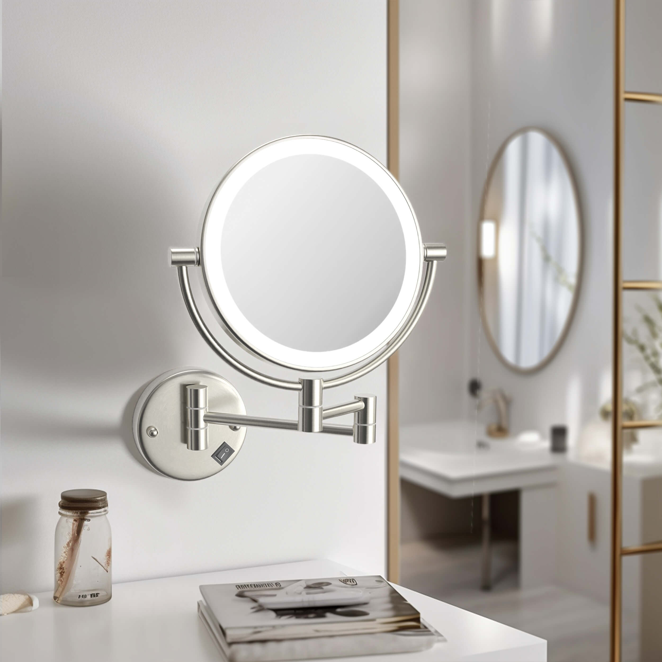 Circular LED Wall Mount Magnifying Makeup Mirror KMM101