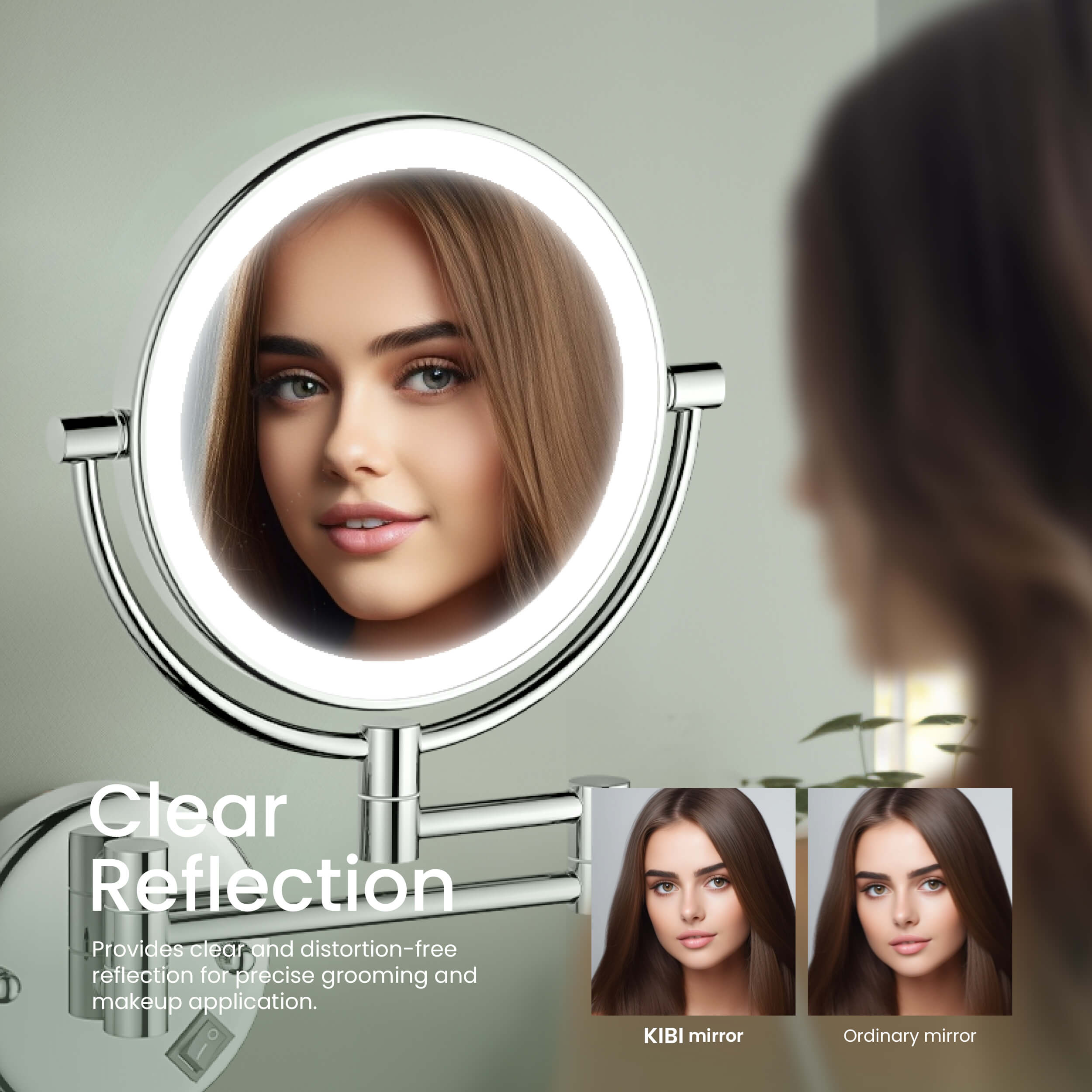 Circular LED Wall Mount Magnifying Makeup Mirror KMM101