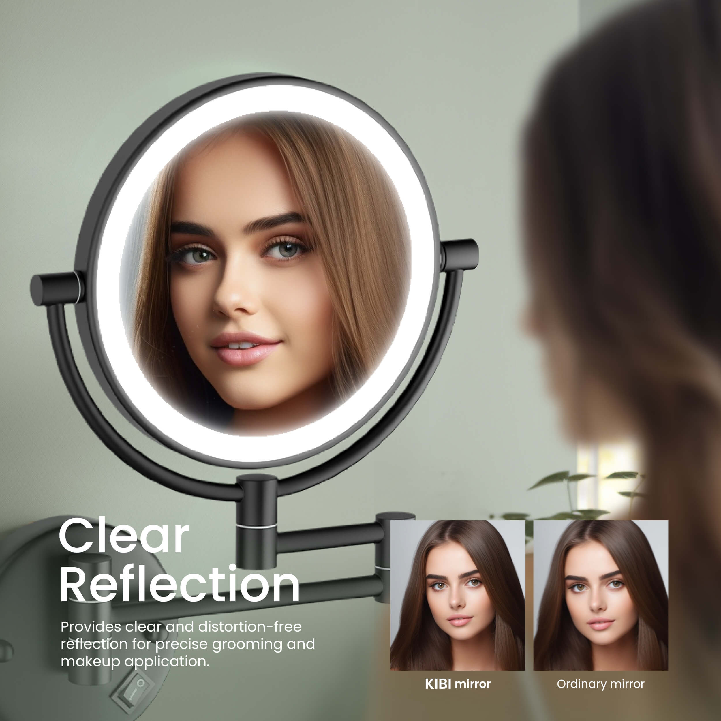 Circular LED Wall Mount Magnifying Makeup Mirror KMM101