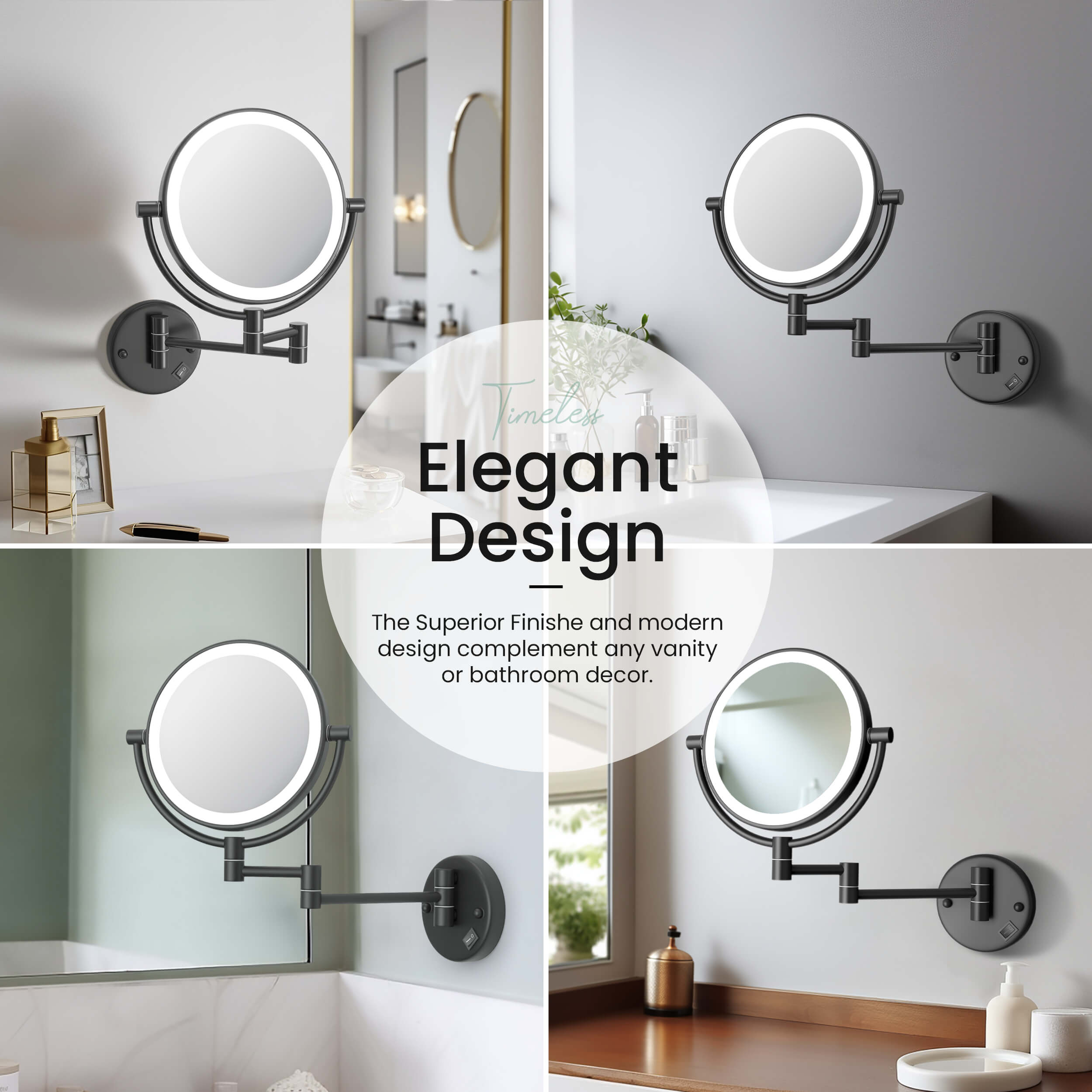 Circular LED Wall Mount Magnifying Makeup Mirror KMM101