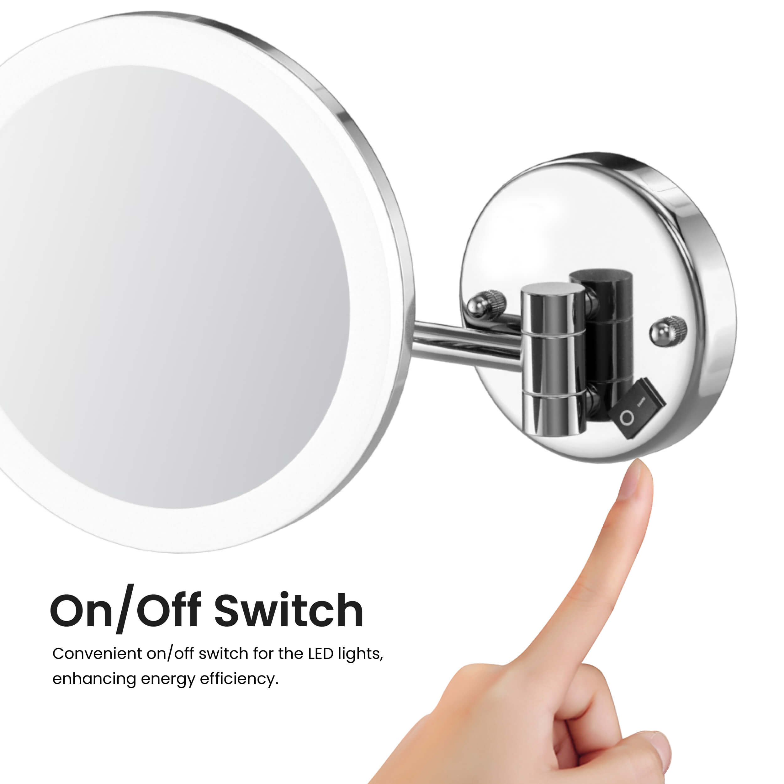 Circular LED Wall Mount One Side 5x Magnifying Makeup Mirror KMM102