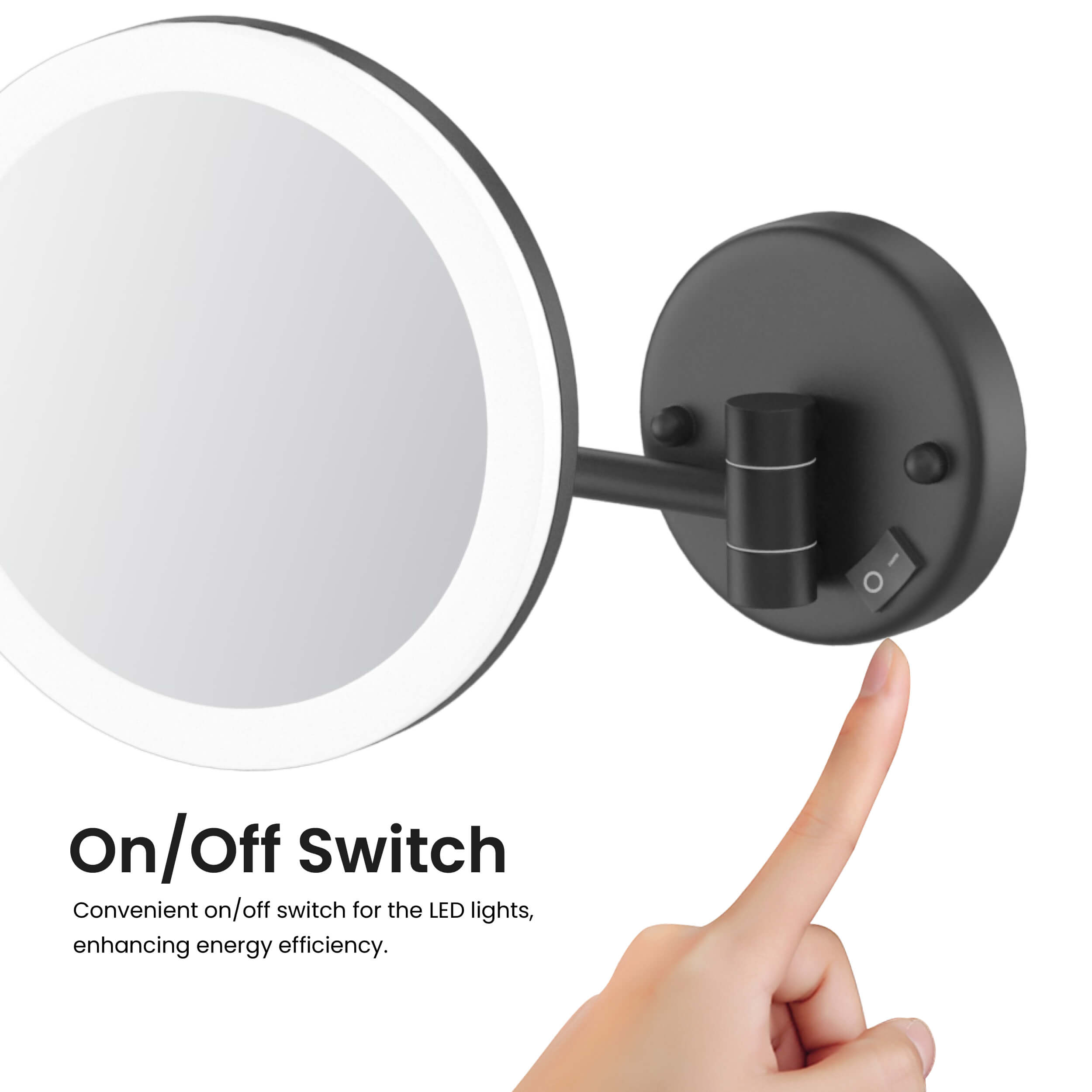 Circular LED Wall Mount One Side 5x Magnifying Makeup Mirror KMM102