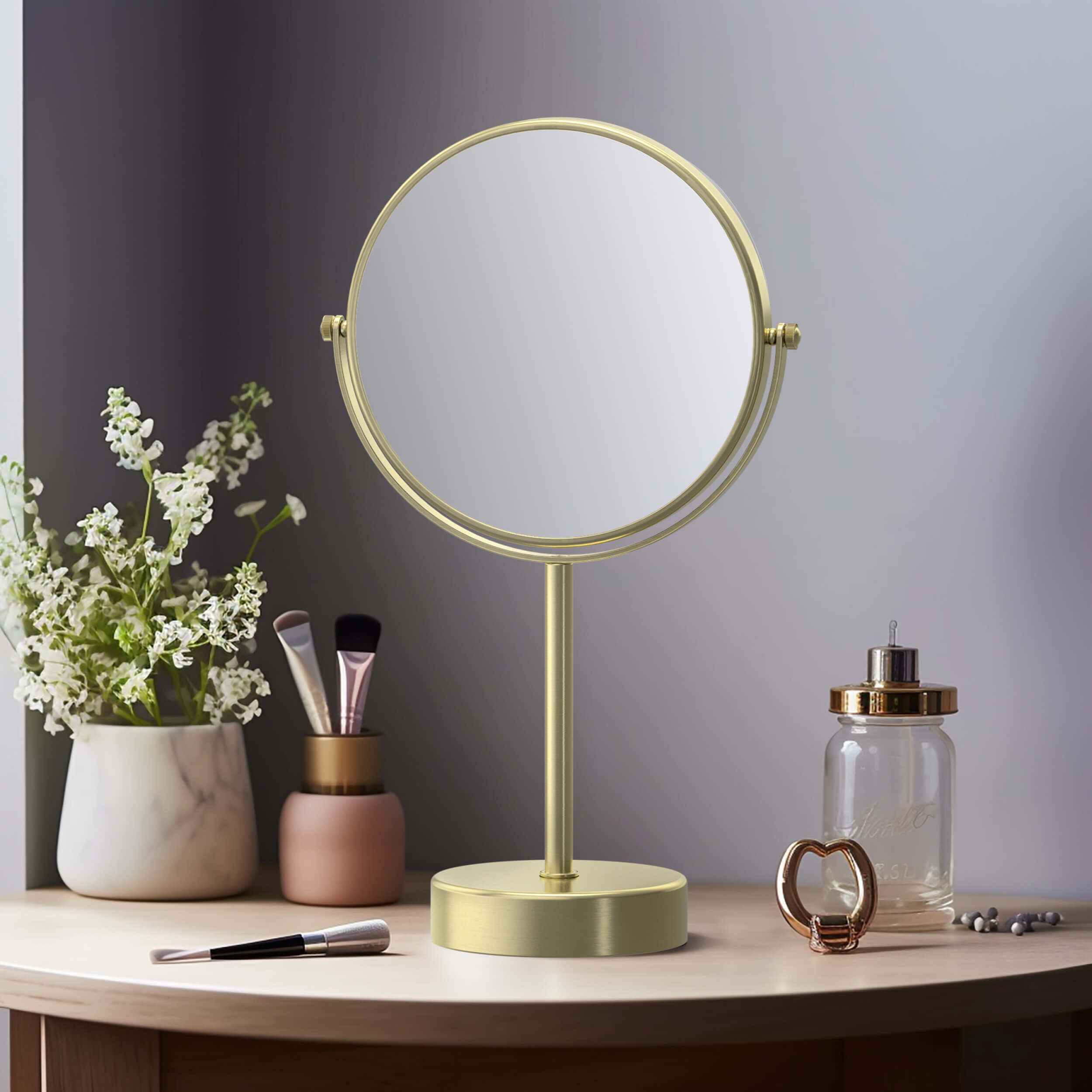 Circular Free Standing Magnifying Makeup Mirror KMM103