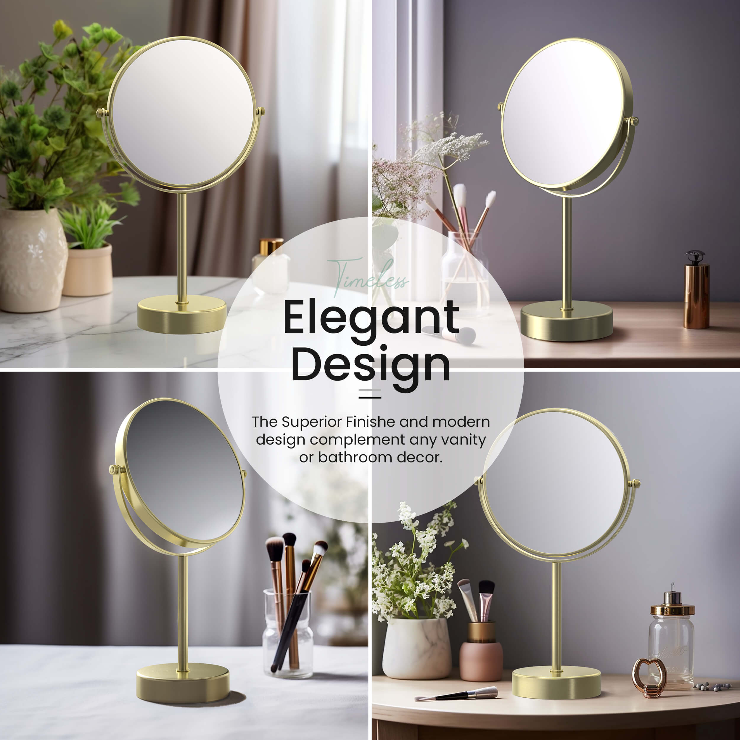 Circular Free Standing Magnifying Makeup Mirror KMM103